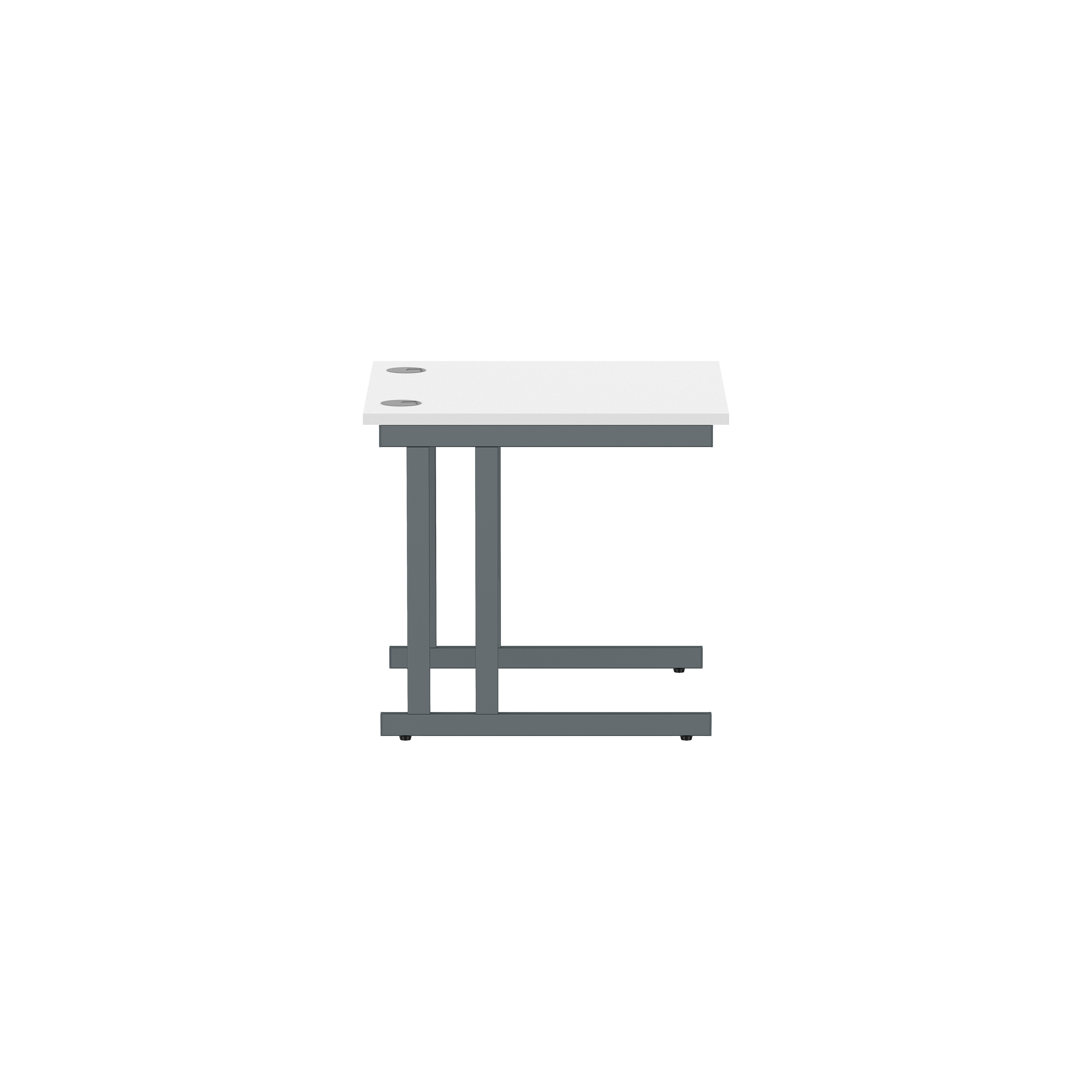 Office Rectangular Desk with Steel Double Upright Cantilever Frame (FSC) | 800X800 | Arctic White/Graphite thumbnail 3