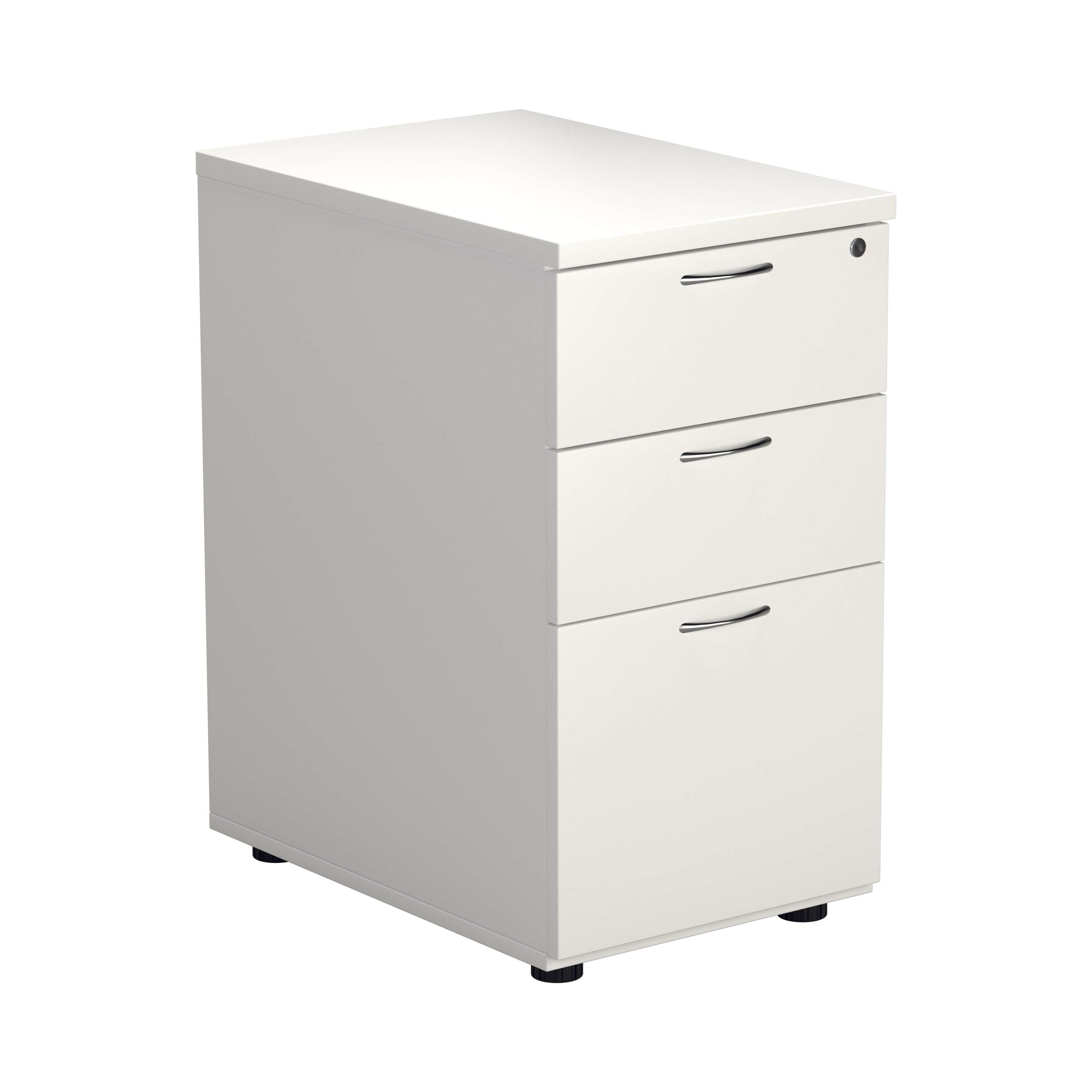 Essentials+Desk+High+3+Drawer+Pedestal+%28FSC%29+600+Deep+White