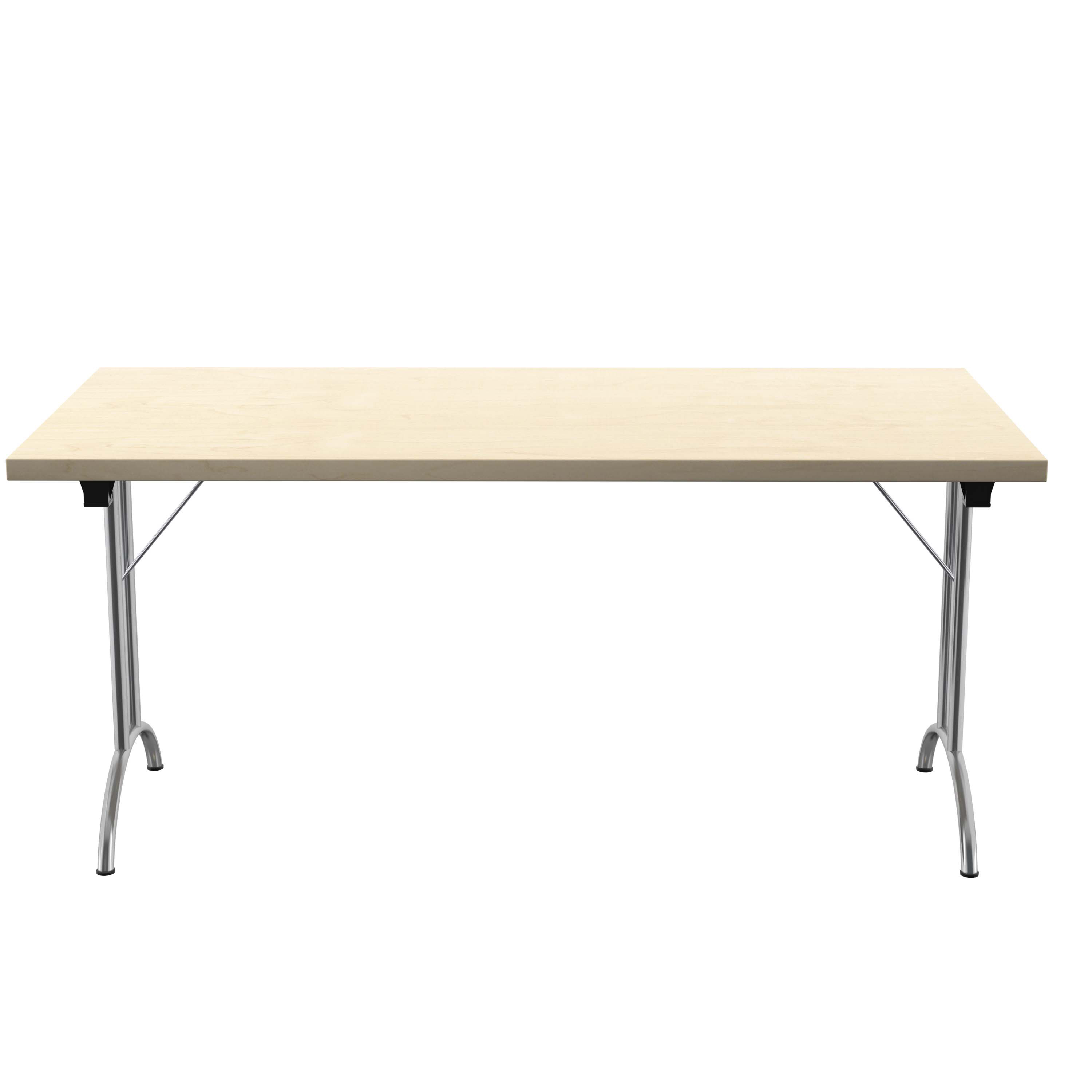 One Union Rectangular Folding Table (FSC) | 1600 X 800 | Maple/Chrome thumbnail 2