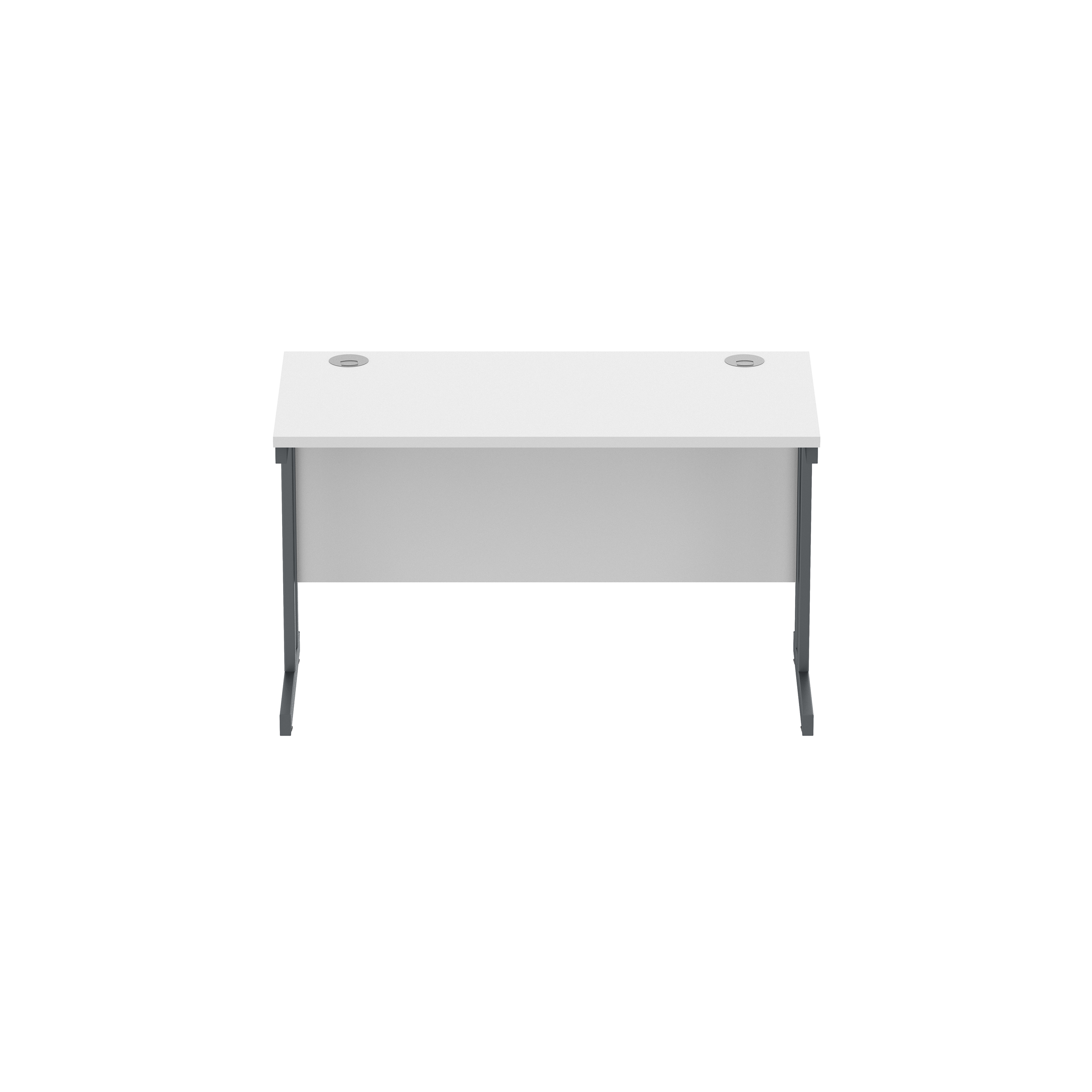 Office Rectangular Desk with Steel Double Upright Cantilever Frame (FSC) | 1200X600 | Arctic White/Graphite thumbnail 3