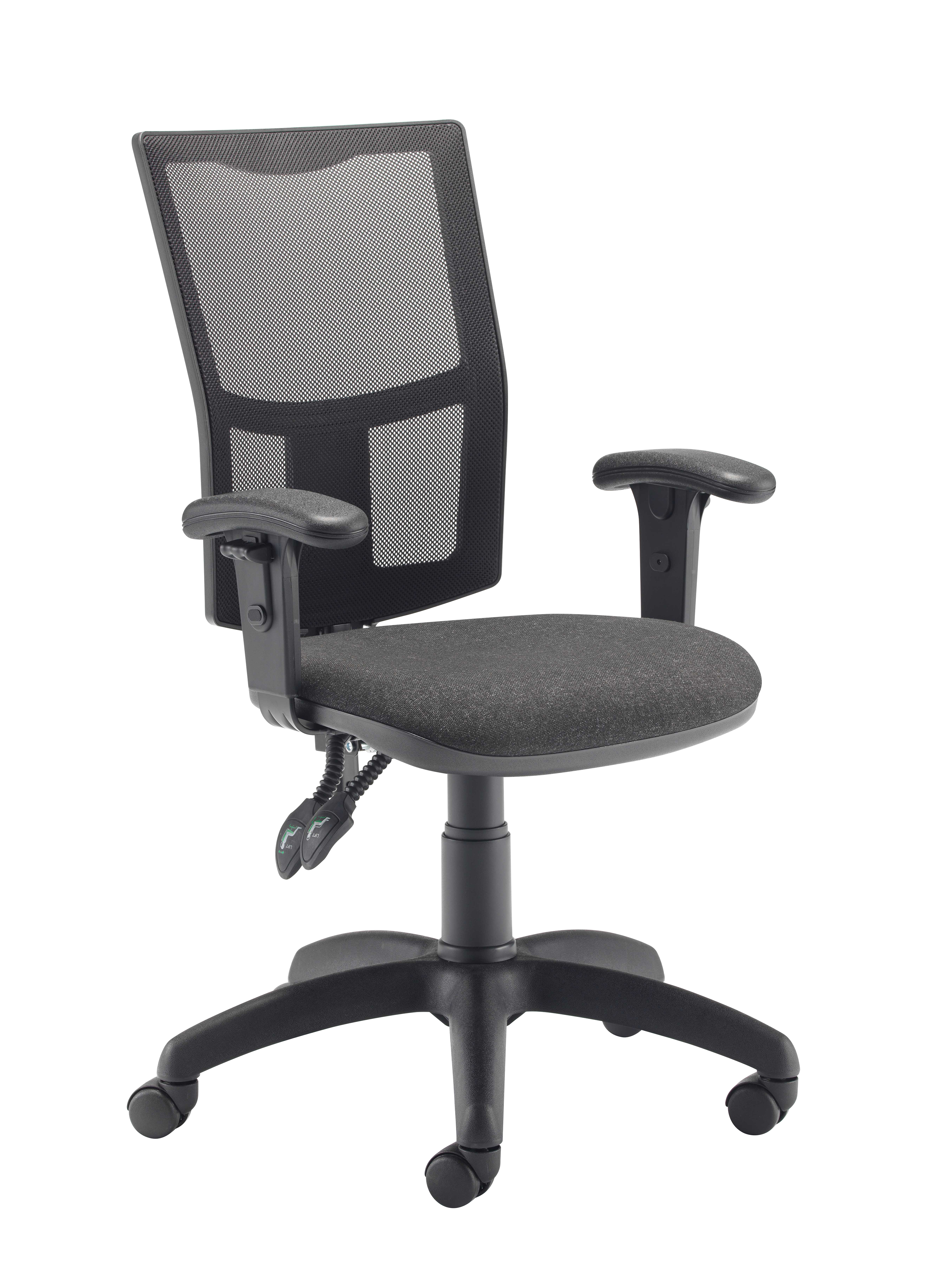 Calypso 2 Mesh Office Chair | Adjustable Arms | Charcoal
