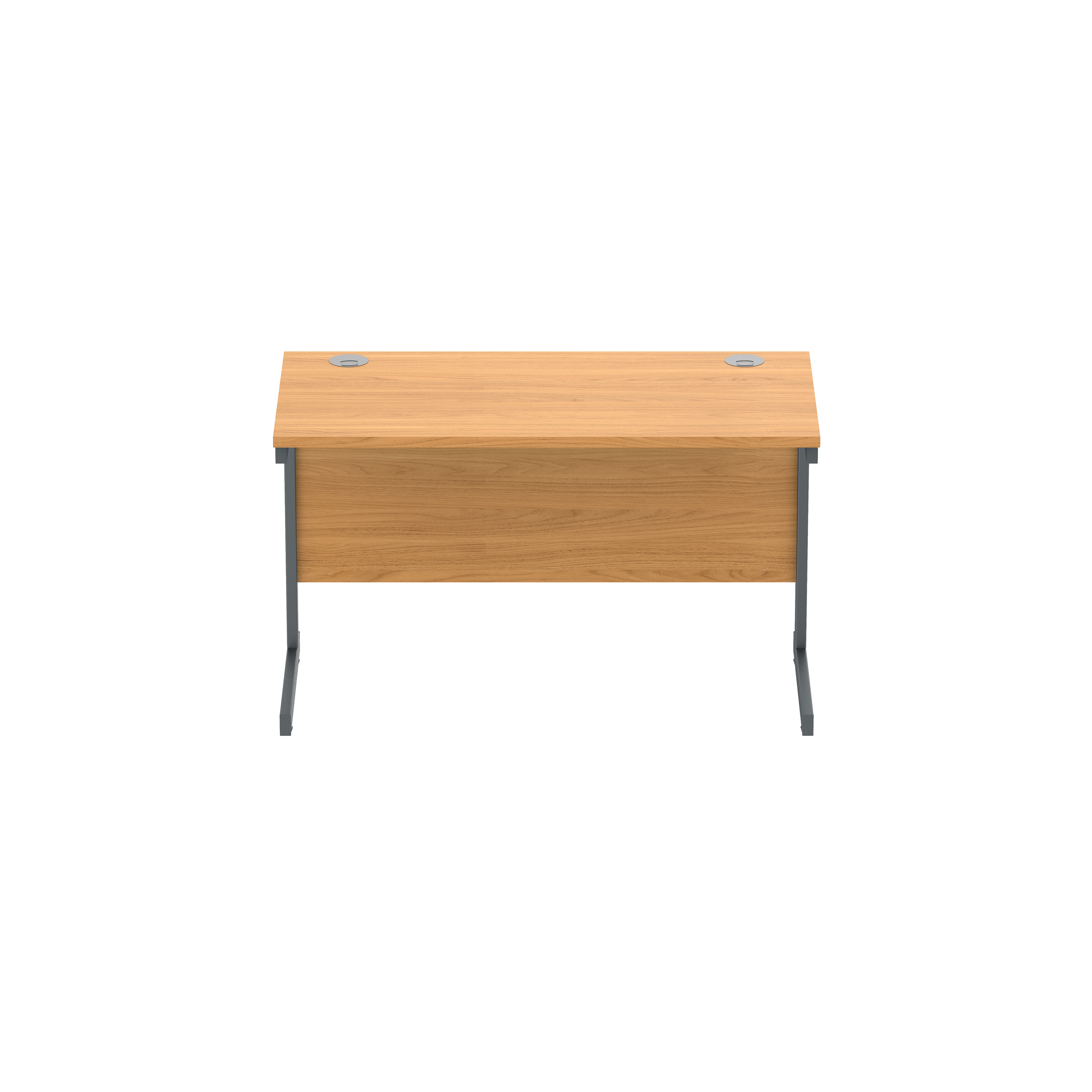 Office Rectangular Desk with Steel Single Upright Cantilever Frame (FSC) | 1200X600 | Norwegian Beech/Graphite thumbnail 3