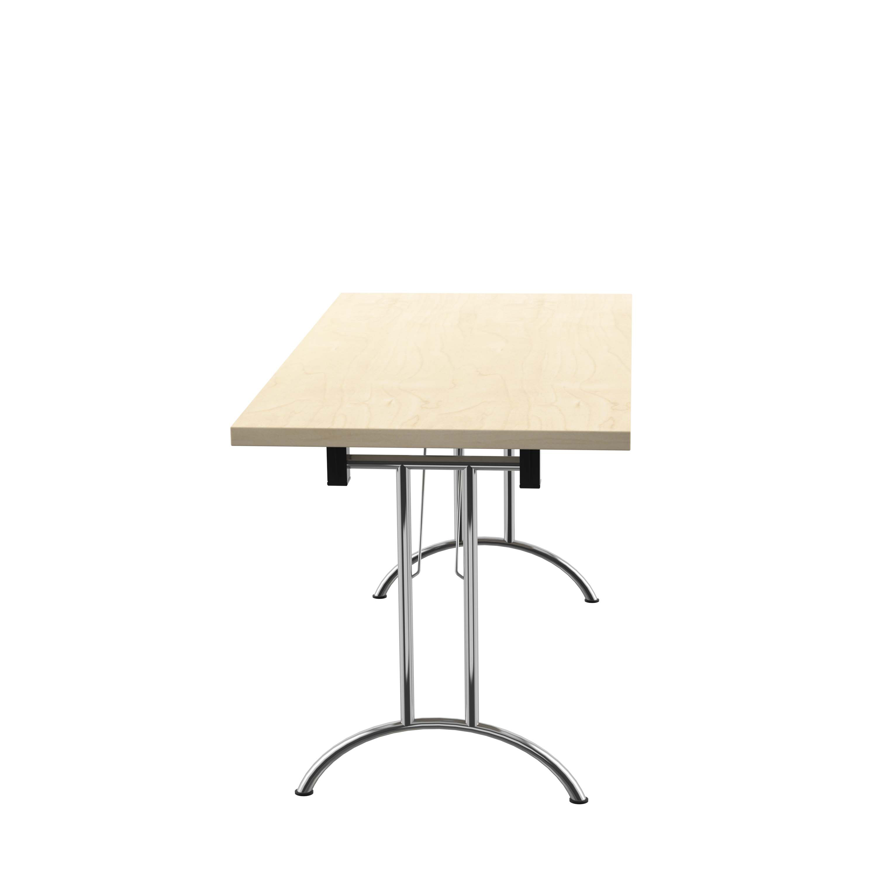 One Union Rectangular Folding Table (FSC) | 1400 X 700 | Maple/Silver thumbnail 3