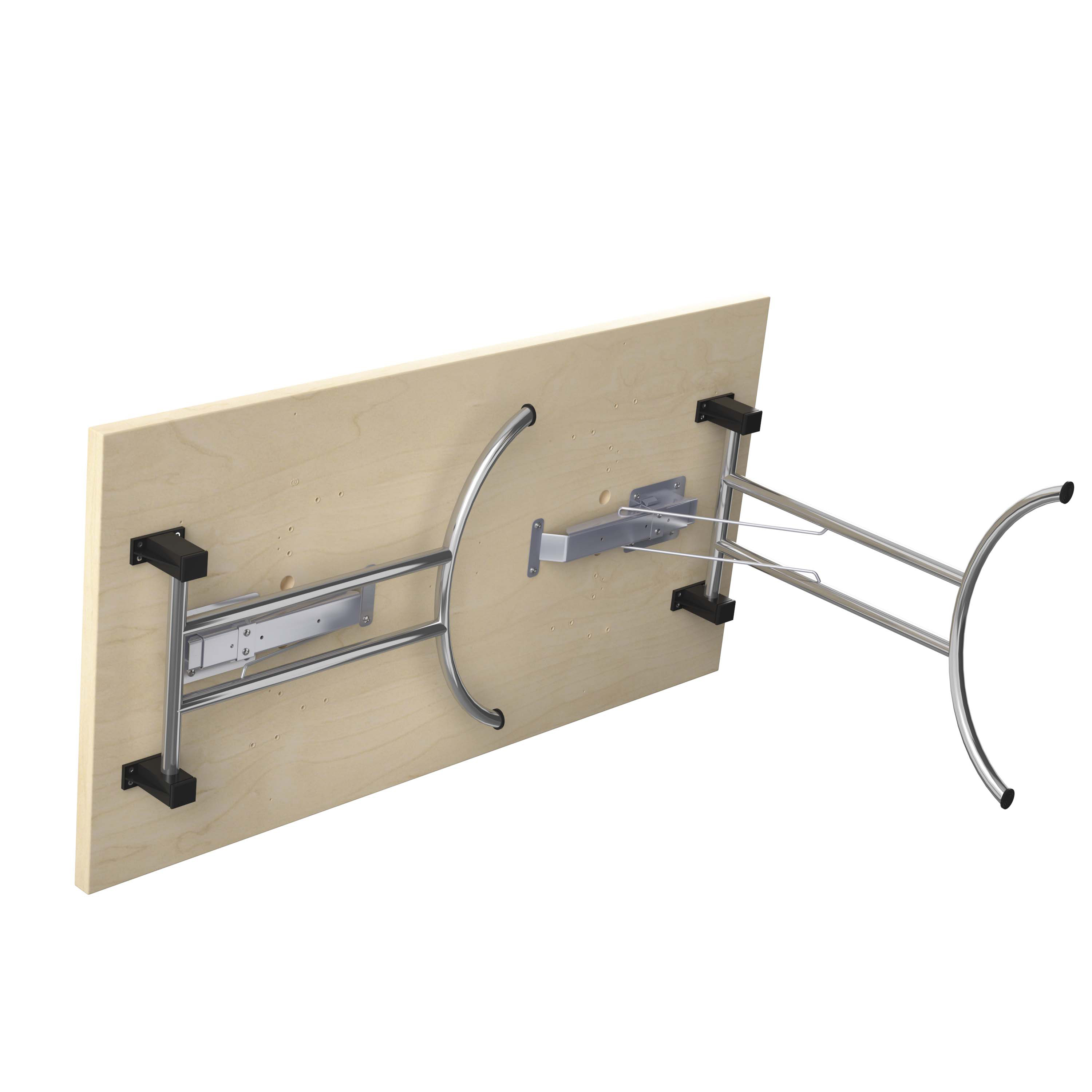 One Union Rectangular Folding Table (FSC) | 1400 X 700 | Maple/Silver thumbnail 4