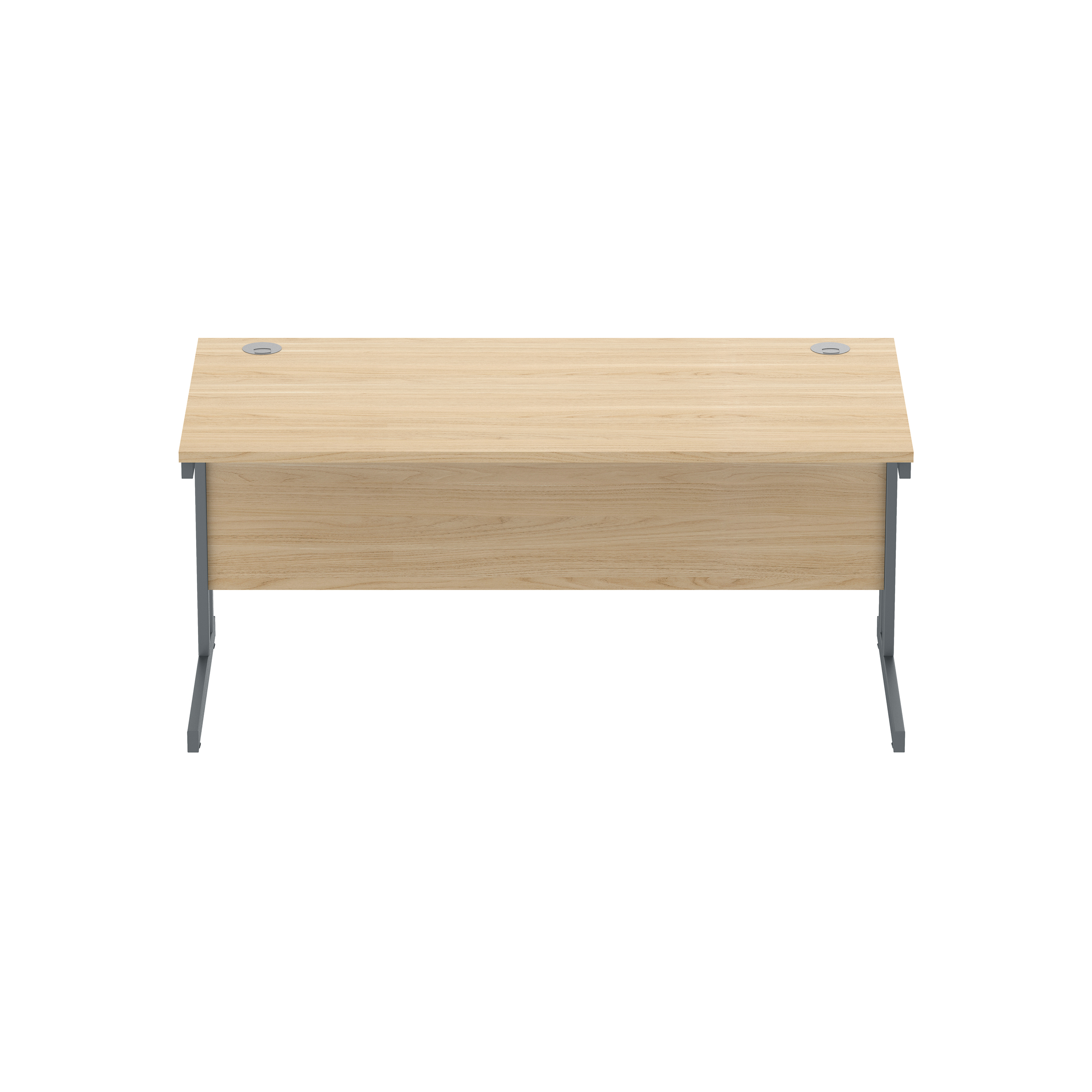 Office Rectangular Desk with Steel Double Upright Cantilever Frame (FSC) | 1600X800 | Canadian Oak/Graphite thumbnail 2