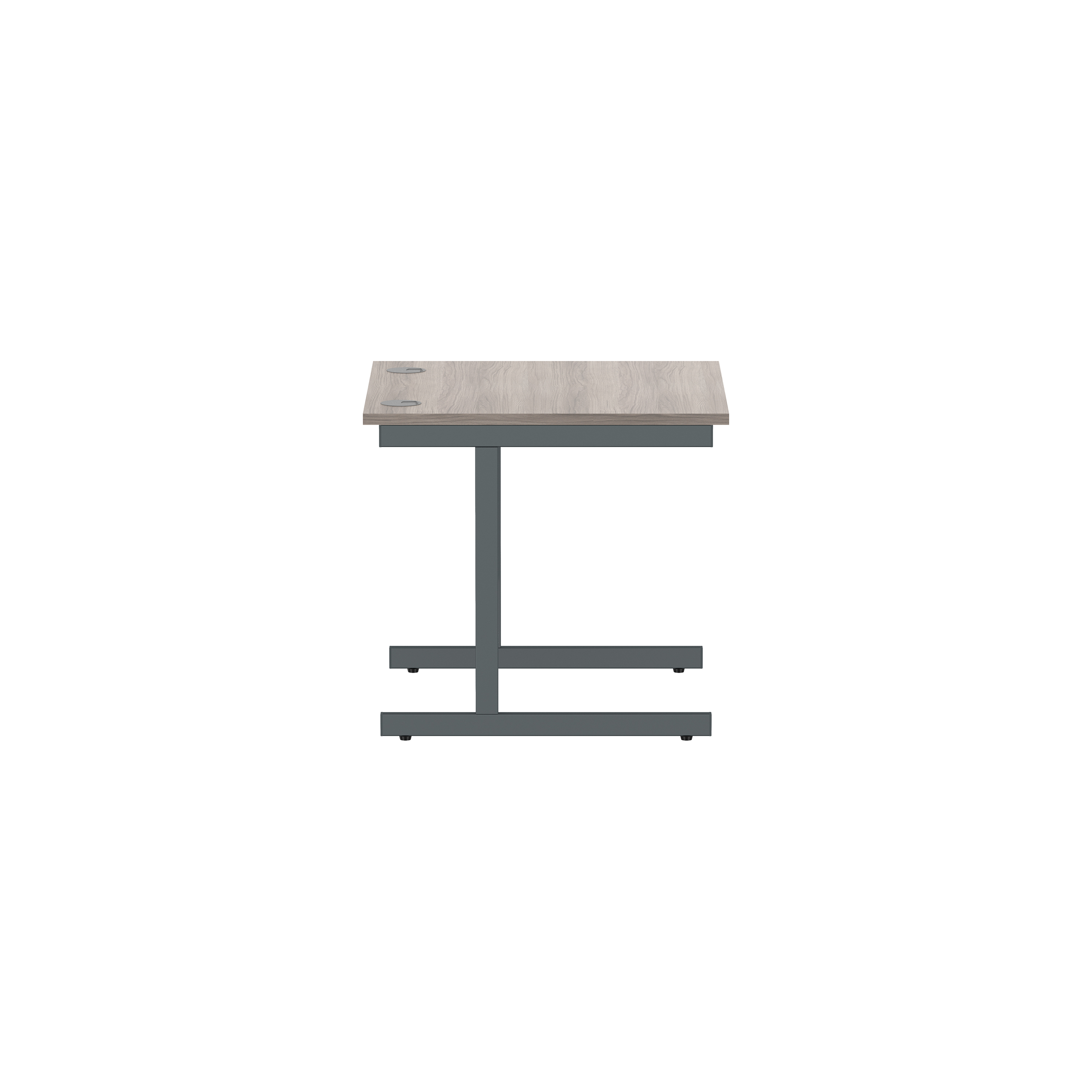 Office Rectangular Desk with Steel Single Upright Cantilever Frame (FSC) | 800X800 | Alaskan Grey Oak/Graphite thumbnail 3