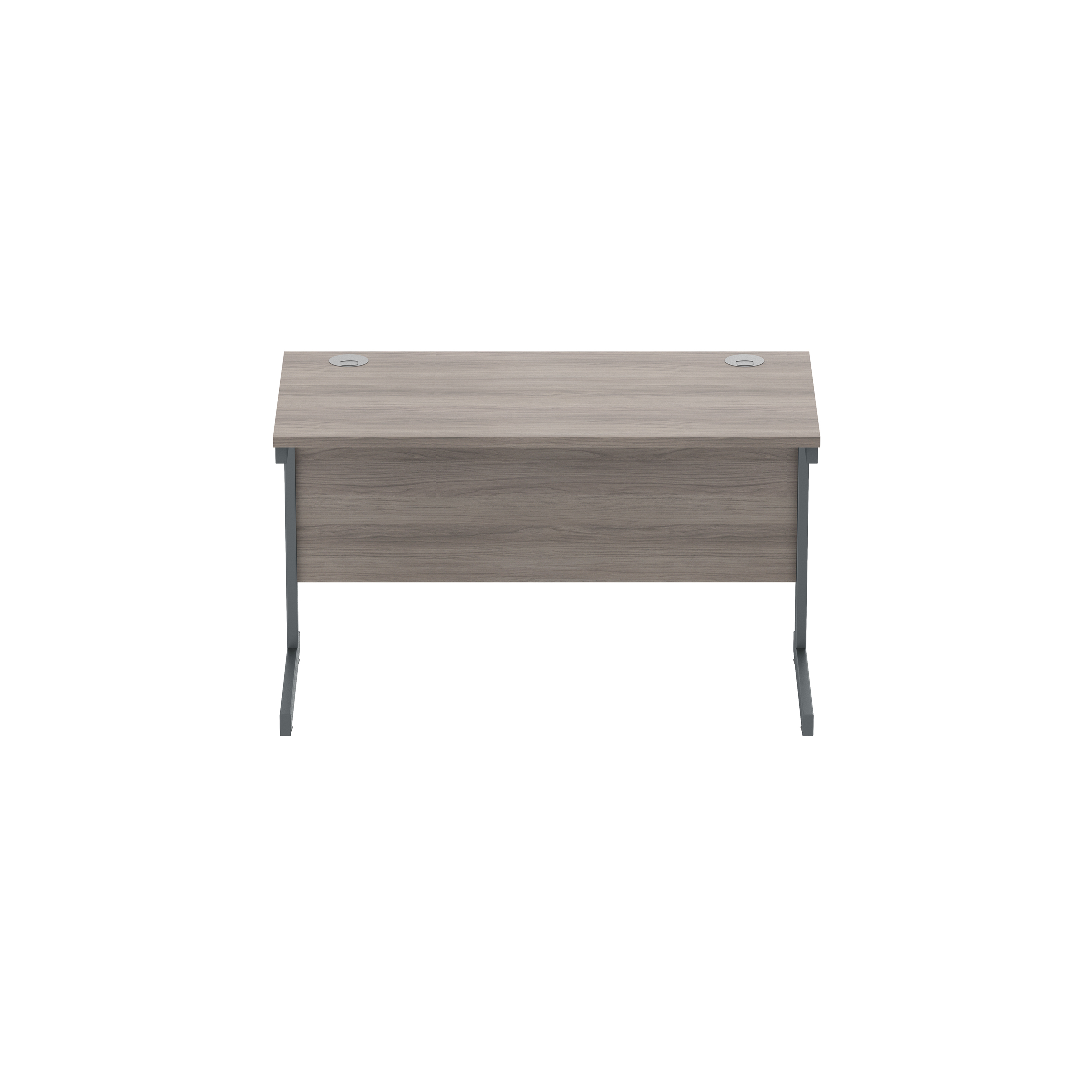 Office Rectangular Desk with Steel Single Upright Cantilever Frame (FSC) | 1200X600 | Alaskan Grey Oak/Graphite thumbnail 3