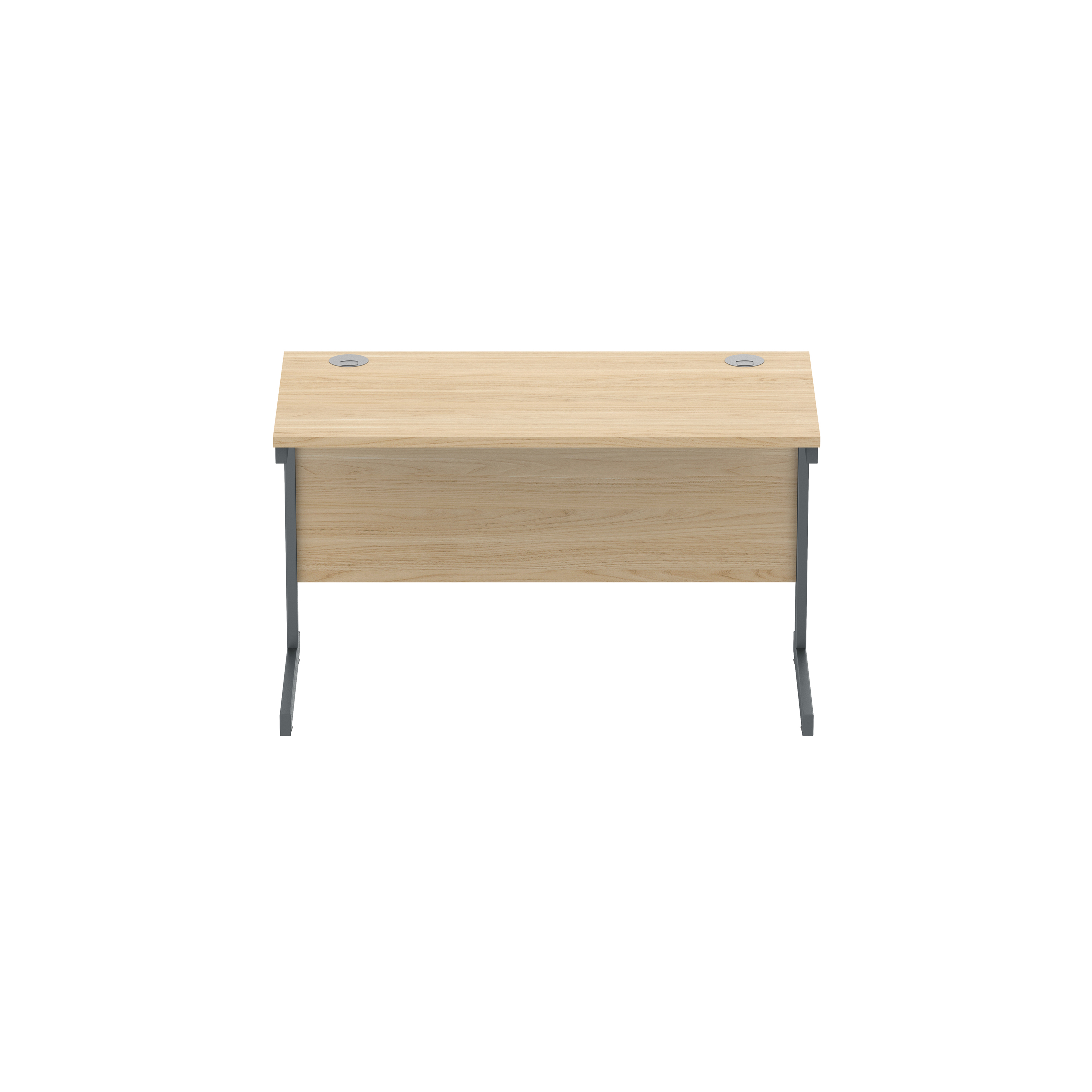 Office Rectangular Desk with Steel Single Upright Cantilever Frame (FSC) | 1200X600 | Canadian Oak/Graphite thumbnail 3