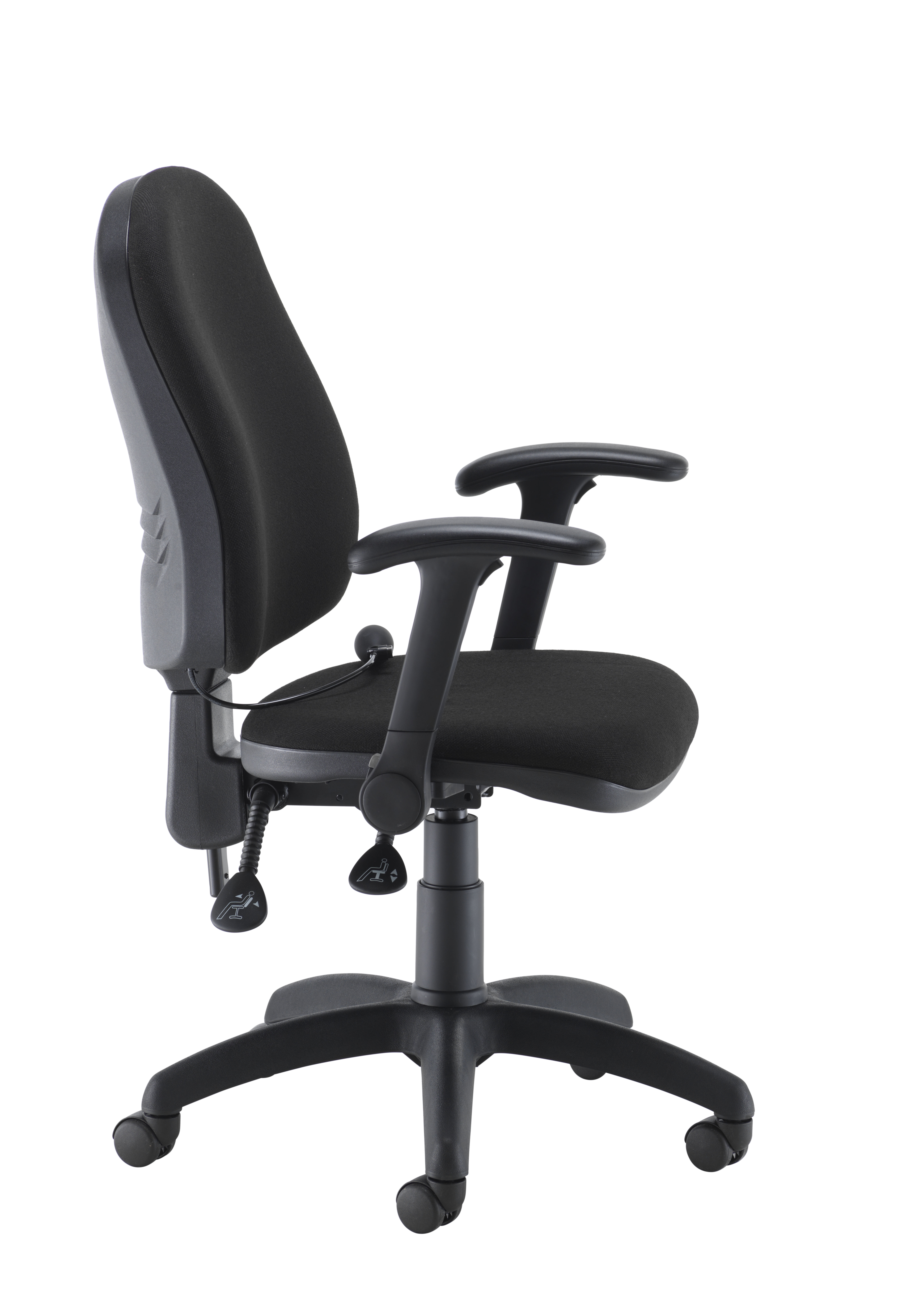Calypso Ergo 2 Lever Office Chair with Lumbar Pump | Folding Arms | Black thumbnail 3