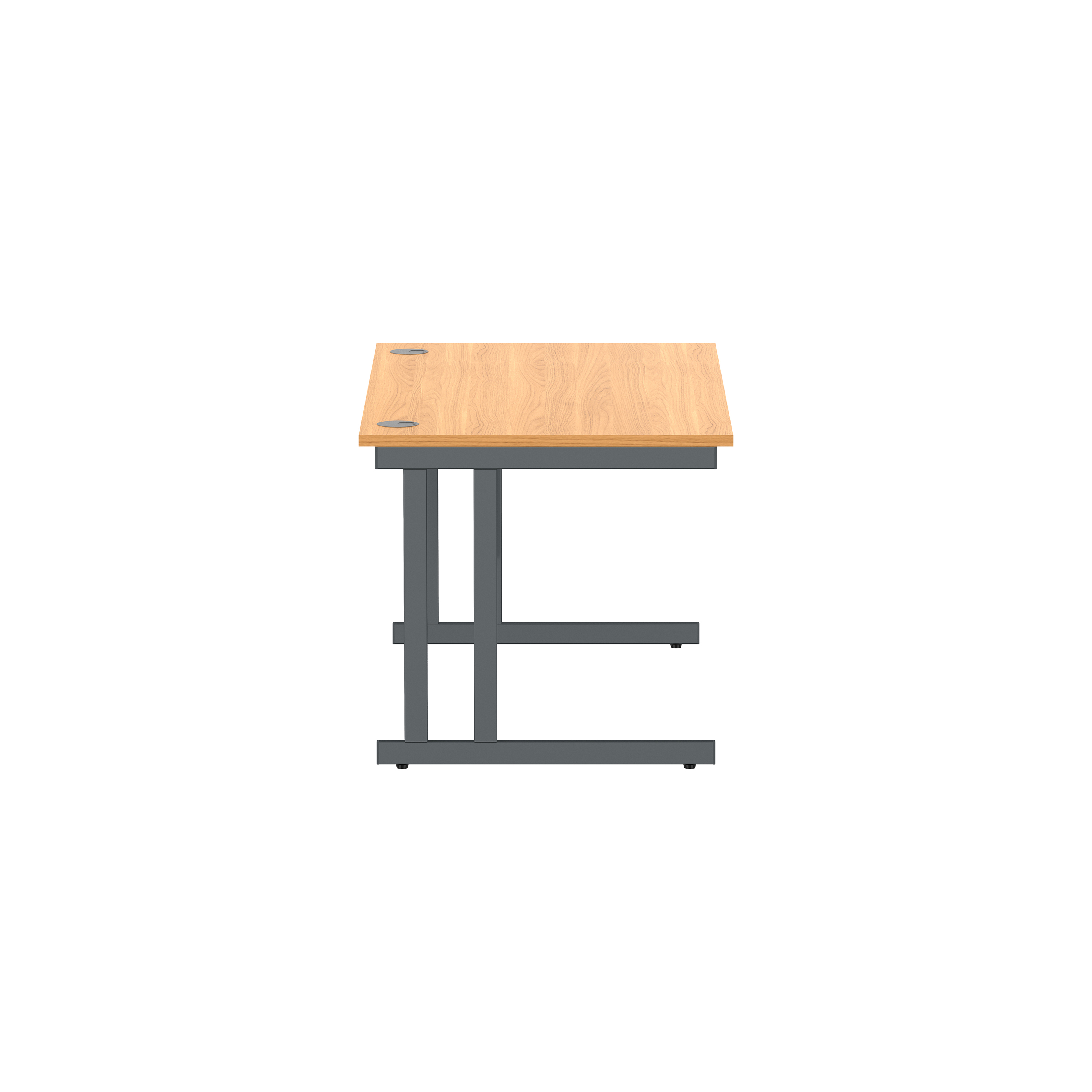 Office Rectangular Desk with Steel Double Upright Cantilever Frame (FSC) | 1400X800 | Norwegian Beech/Graphite thumbnail 4