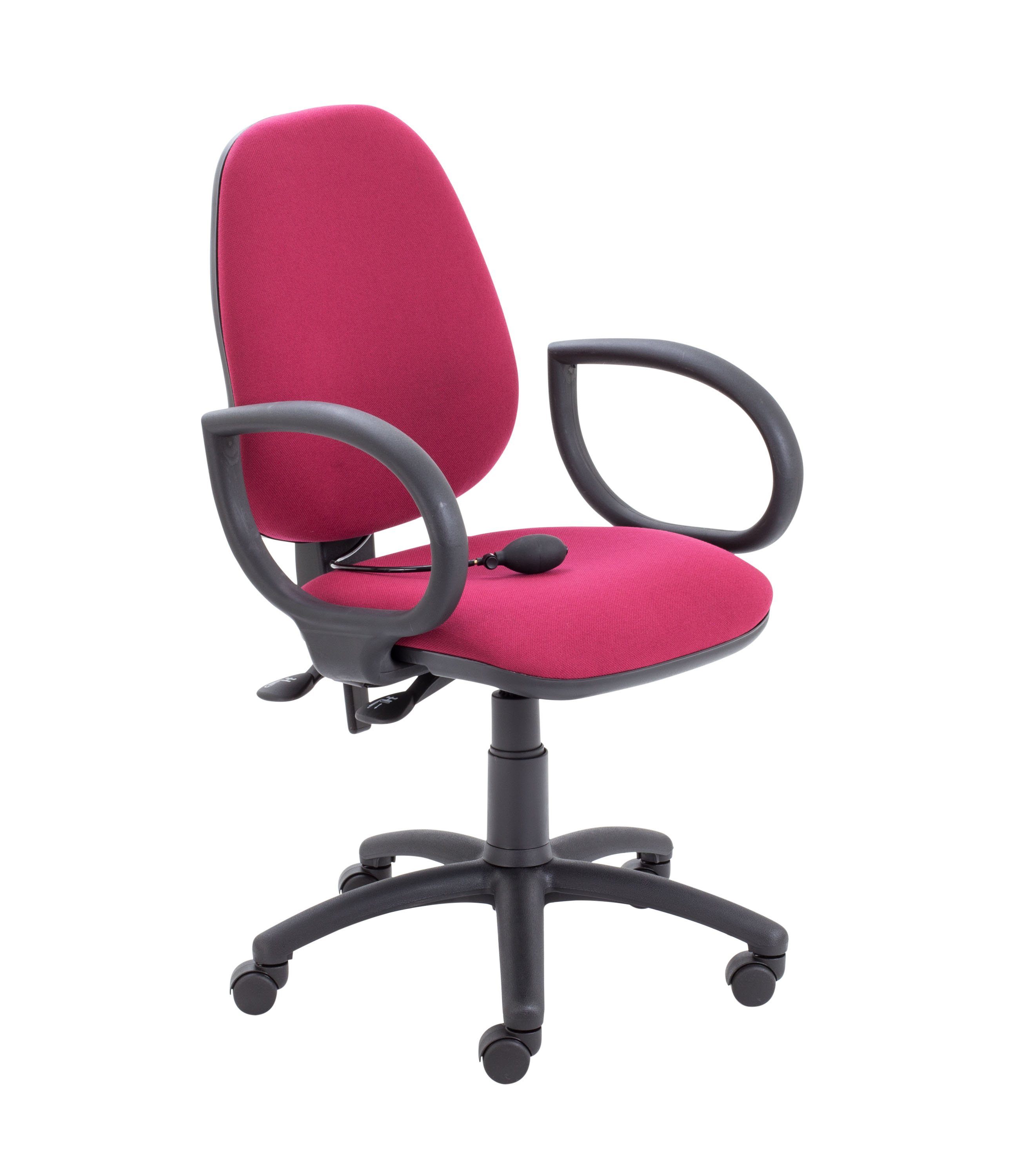 Calypso Ergo 2 Lever Office Chair with Lumbar Pump | Fixed Arms | Claret