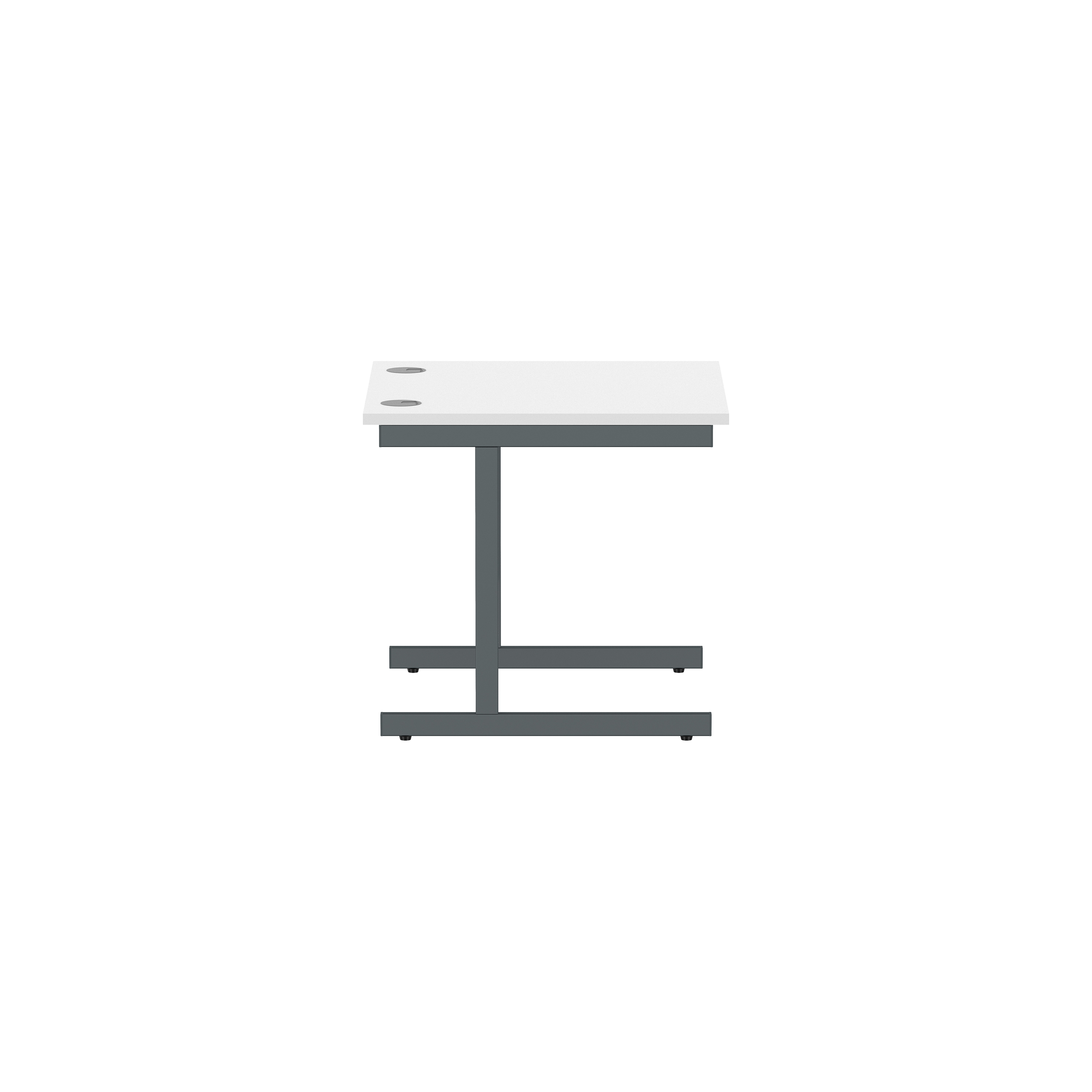 Office Rectangular Desk with Steel Single Upright Cantilever Frame (FSC) | 800X800 | Arctic White/Graphite thumbnail 3