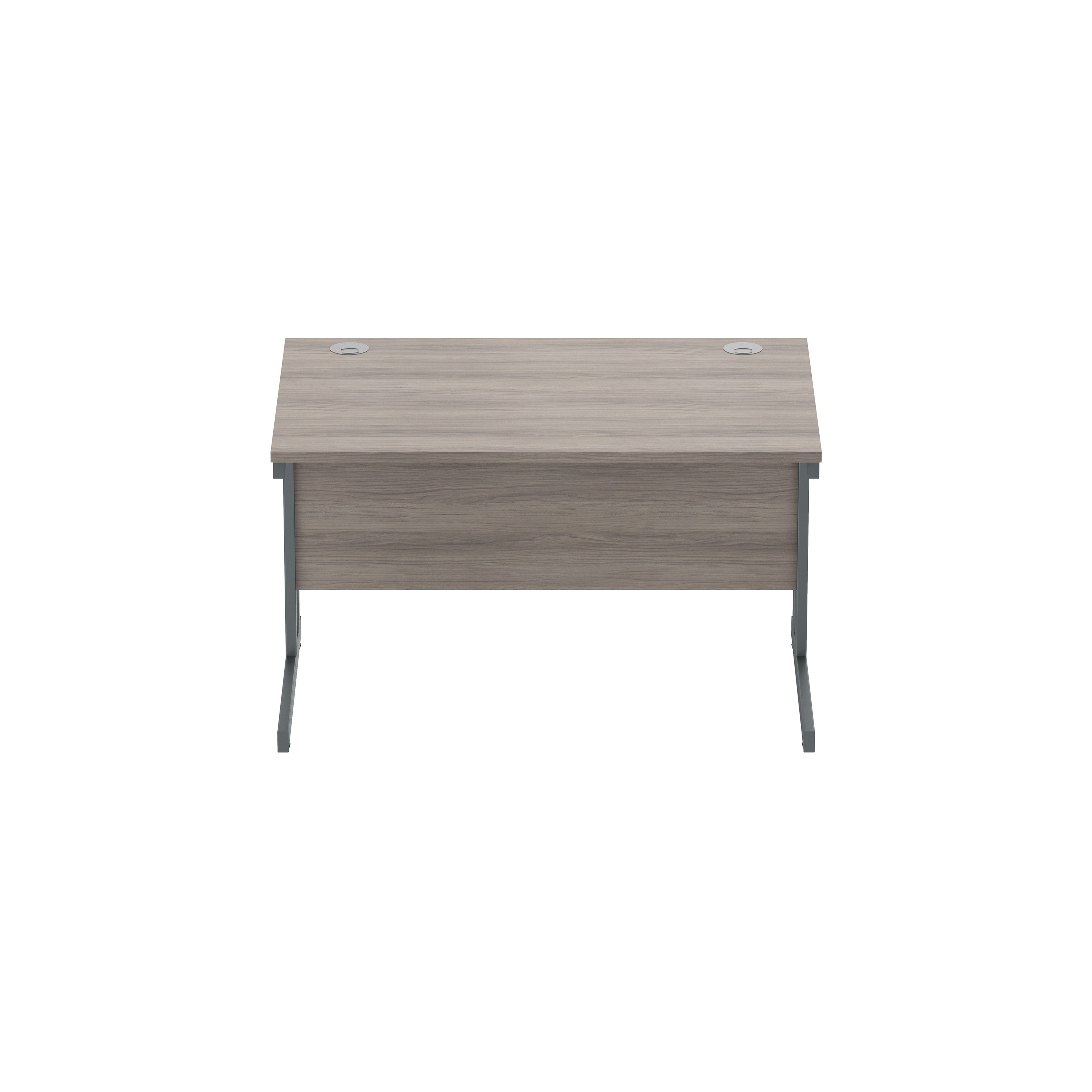 Office Rectangular Desk with Steel Double Upright Cantilever Frame (FSC) | 1200X800 | Alaskan Grey Oak/Graphite thumbnail 3