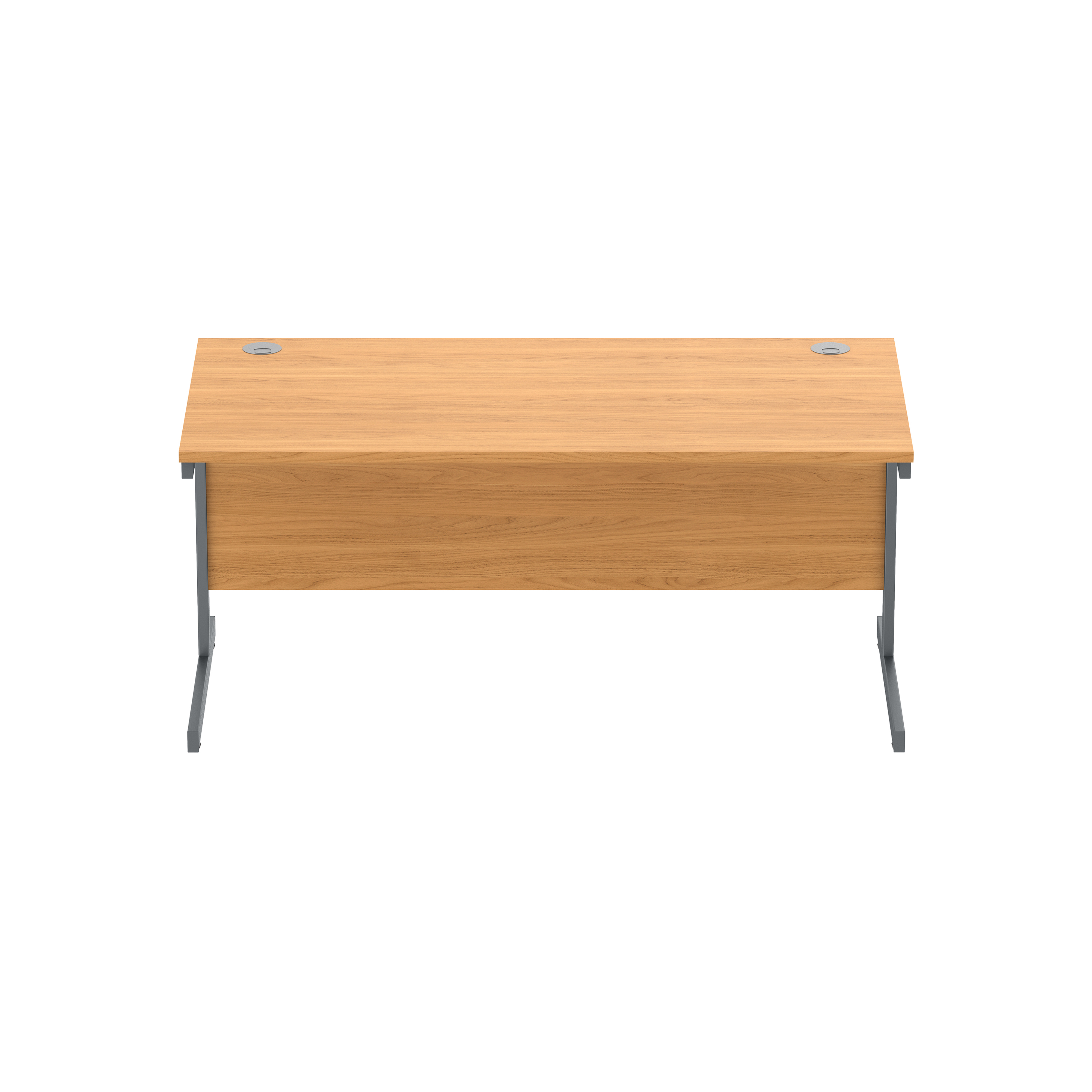 Office Rectangular Desk with Steel Single Upright Cantilever Frame (FSC) | 1600X800 | Norwegian Beech/Graphite thumbnail 2