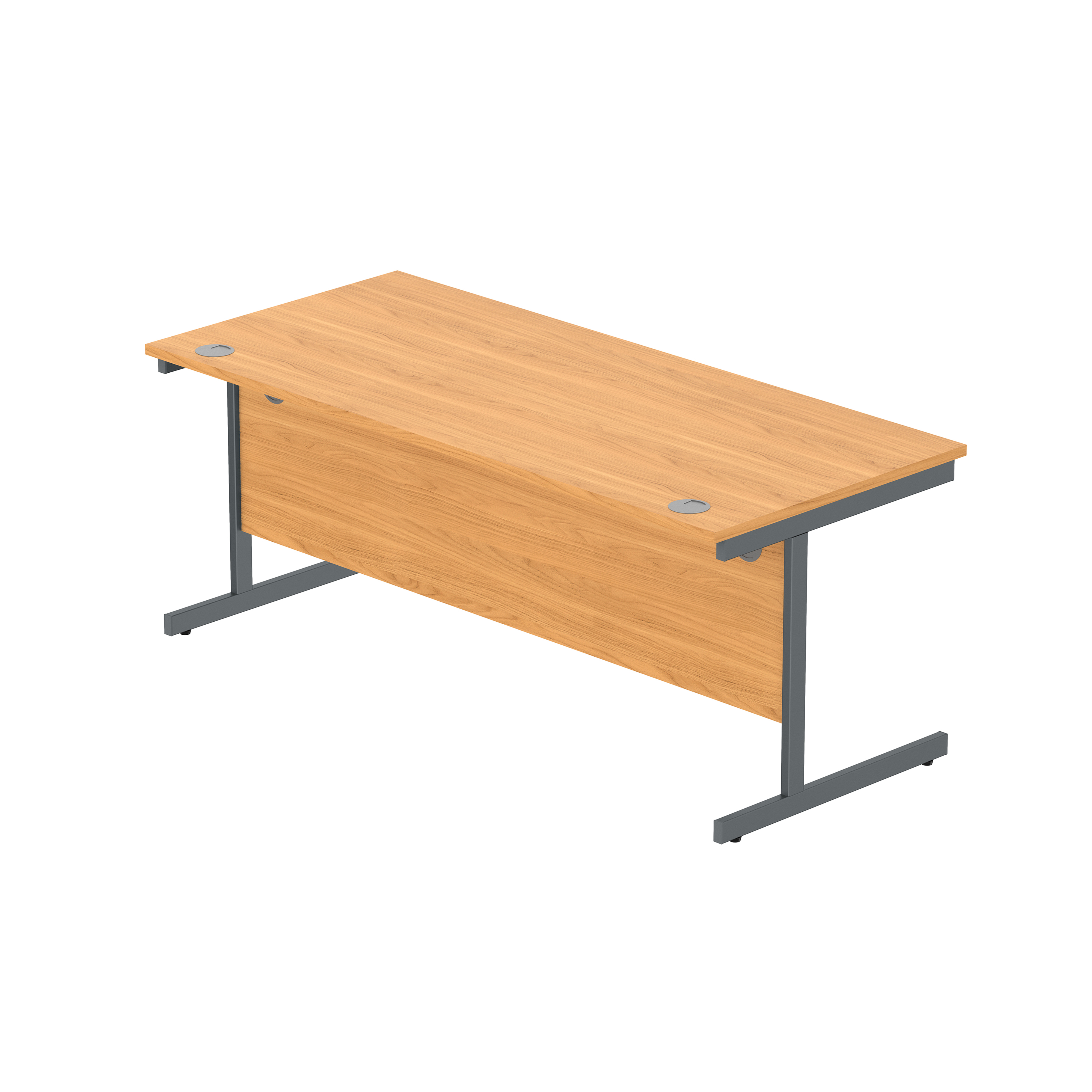 Office Rectangular Desk with Steel Single Upright Cantilever Frame (FSC) | 1800X800 | Norwegian Beech/Graphite thumbnail 5