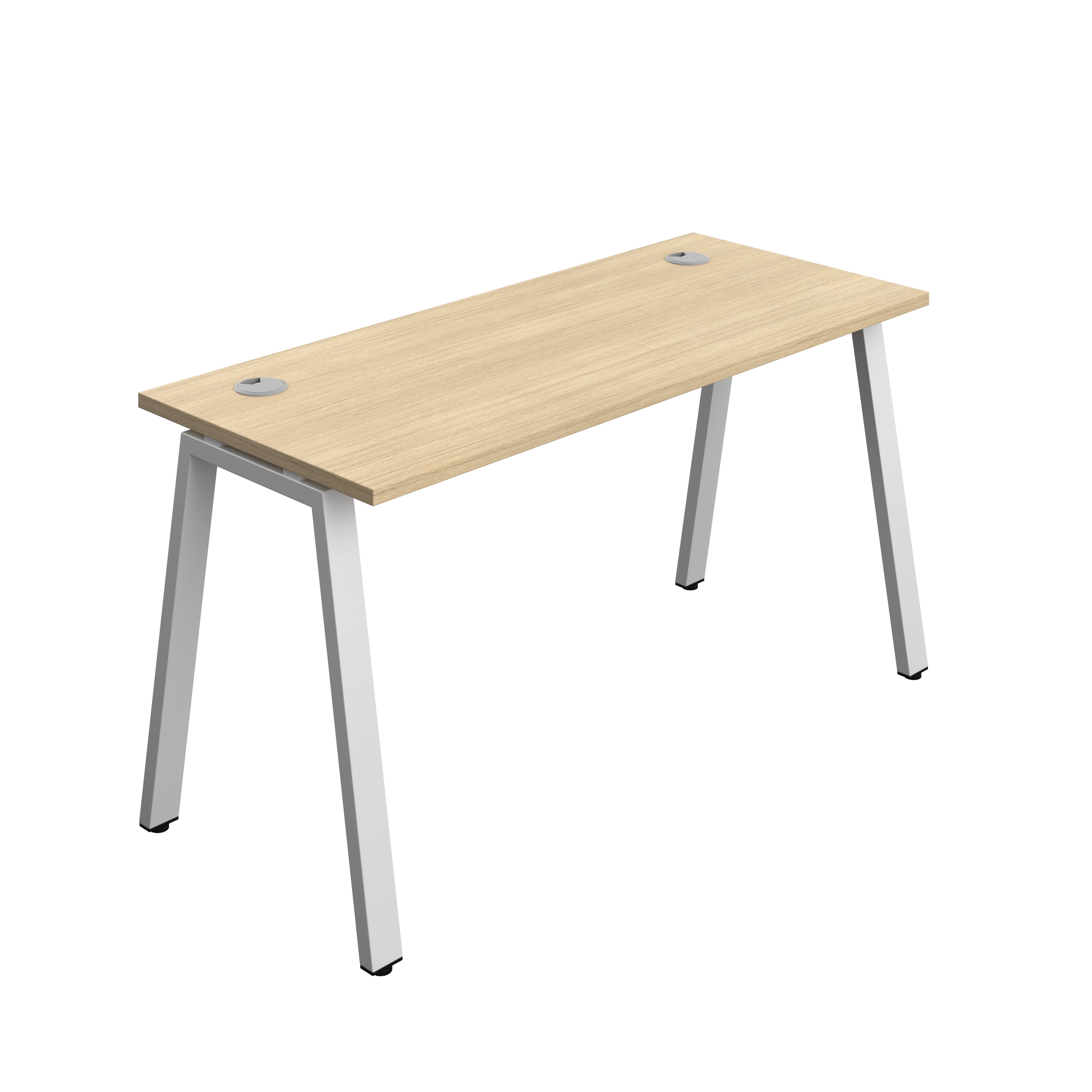 Synergy Bench with Cable Ports: 1 Person (FSC) : A-Frame Leg : 1400 | 600 | Nova Oak/Silver