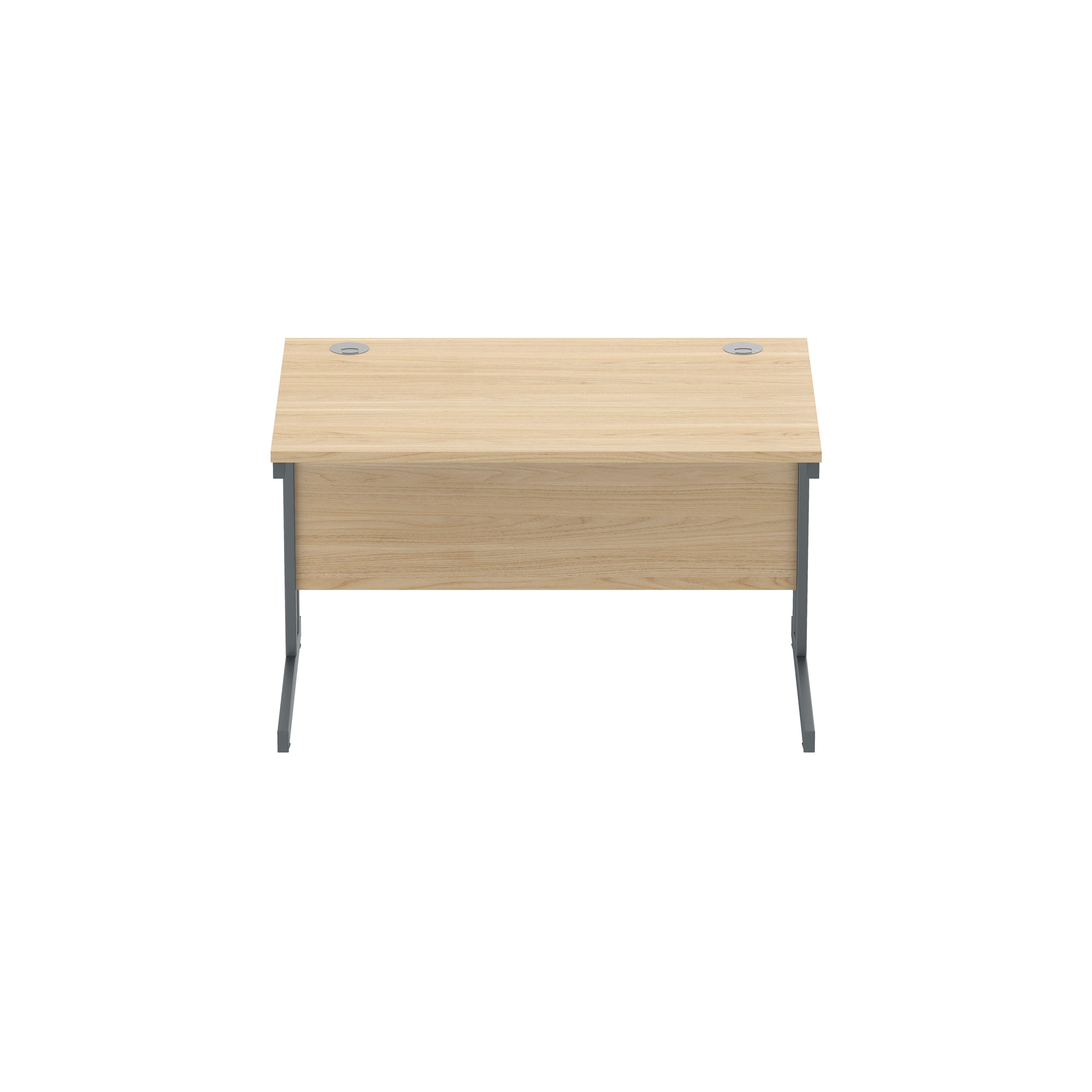 Office Rectangular Desk with Steel Double Upright Cantilever Frame (FSC) | 1200X800 | Canadian Oak/Graphite thumbnail 3