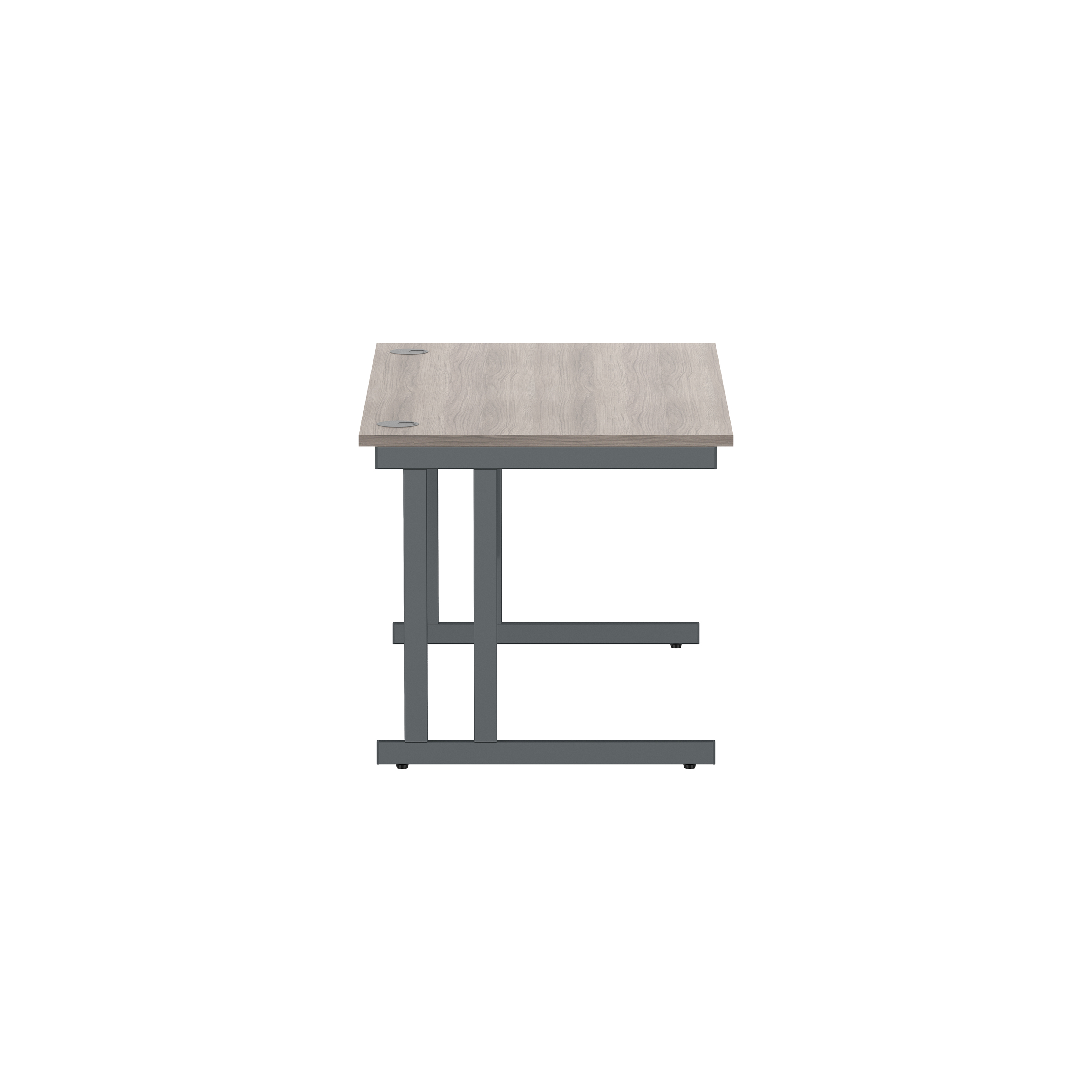 Office Rectangular Desk with Steel Double Upright Cantilever Frame (FSC) | 1400X800 | Alaskan Grey Oak/Graphite thumbnail 4