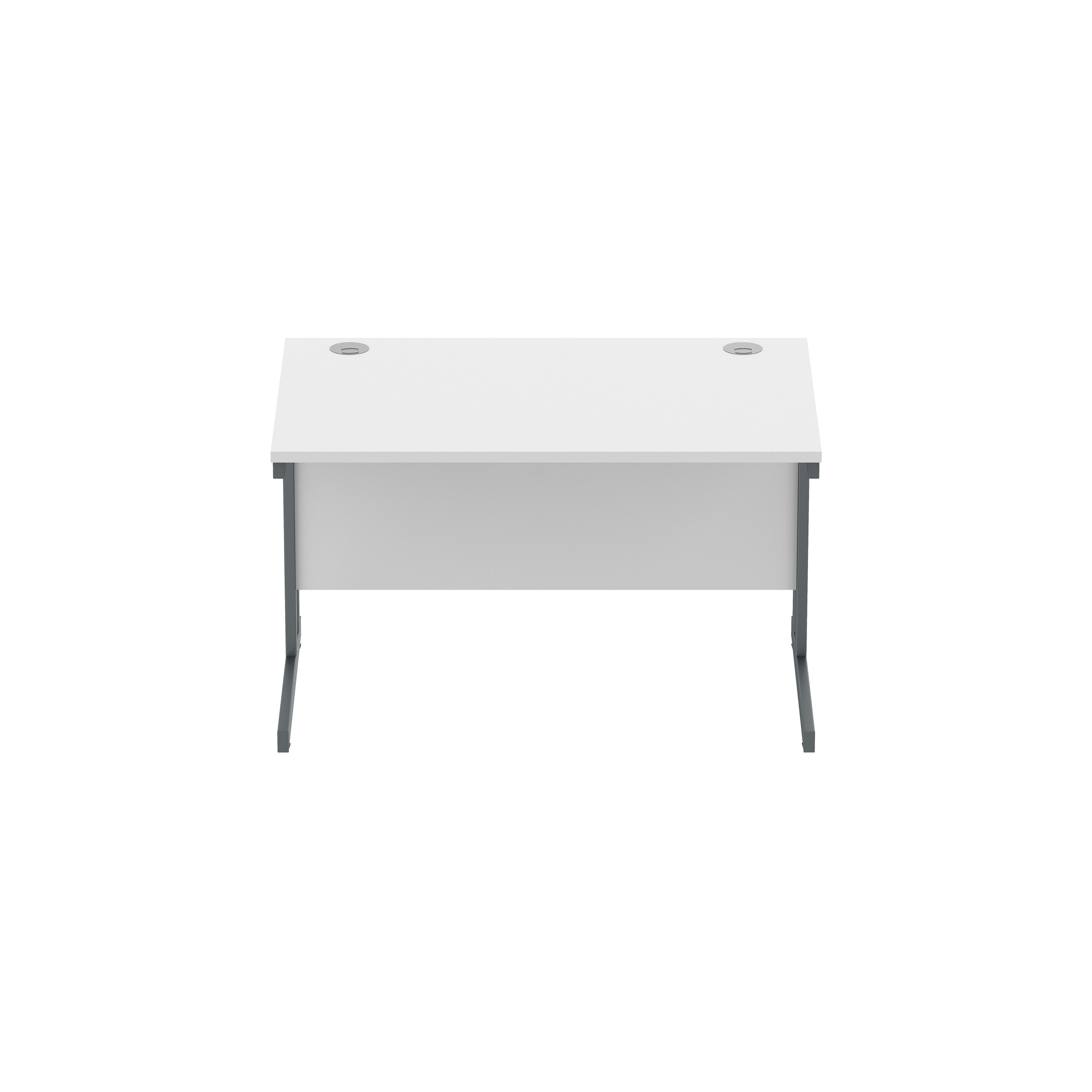 Office Rectangular Desk with Steel Double Upright Cantilever Frame (FSC) | 1200X800 | Arctic White/Graphite thumbnail 3