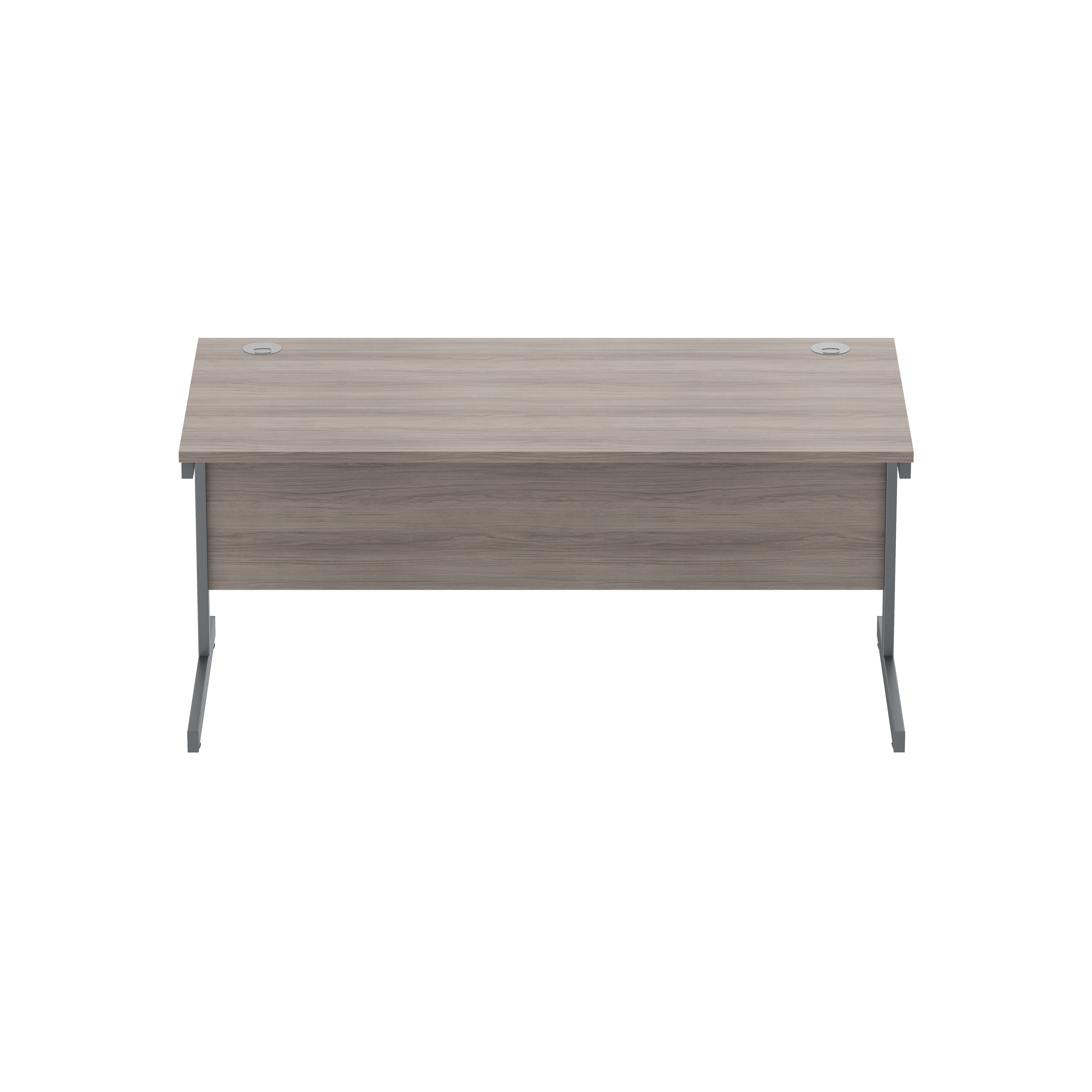 Office Rectangular Desk with Steel Single Upright Cantilever Frame (FSC) | 1600X800 | Alaskan Grey Oak/Graphite thumbnail 2