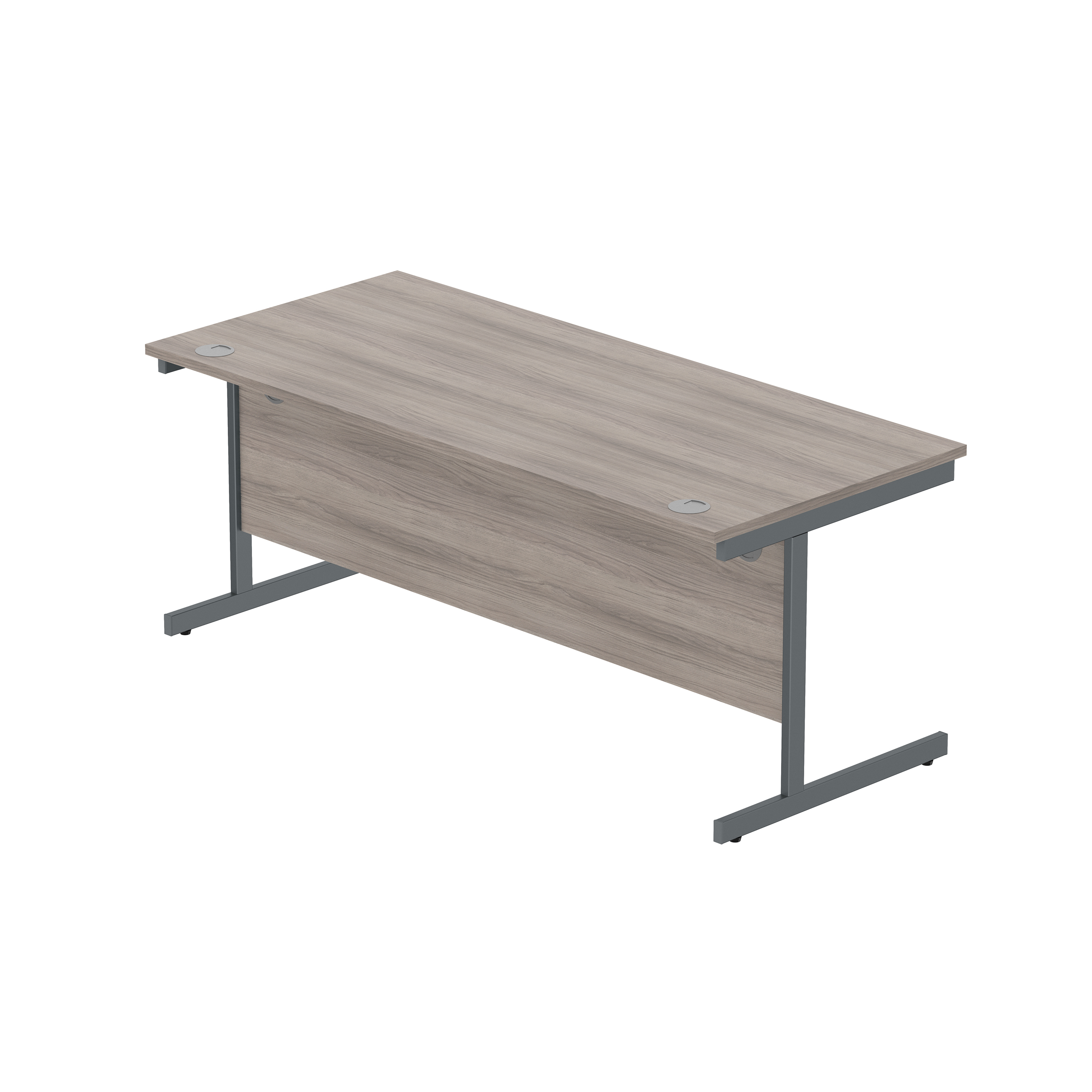 Office Rectangular Desk with Steel Single Upright Cantilever Frame (FSC) | 1800X800 | Alaskan Grey Oak/Graphite thumbnail 5