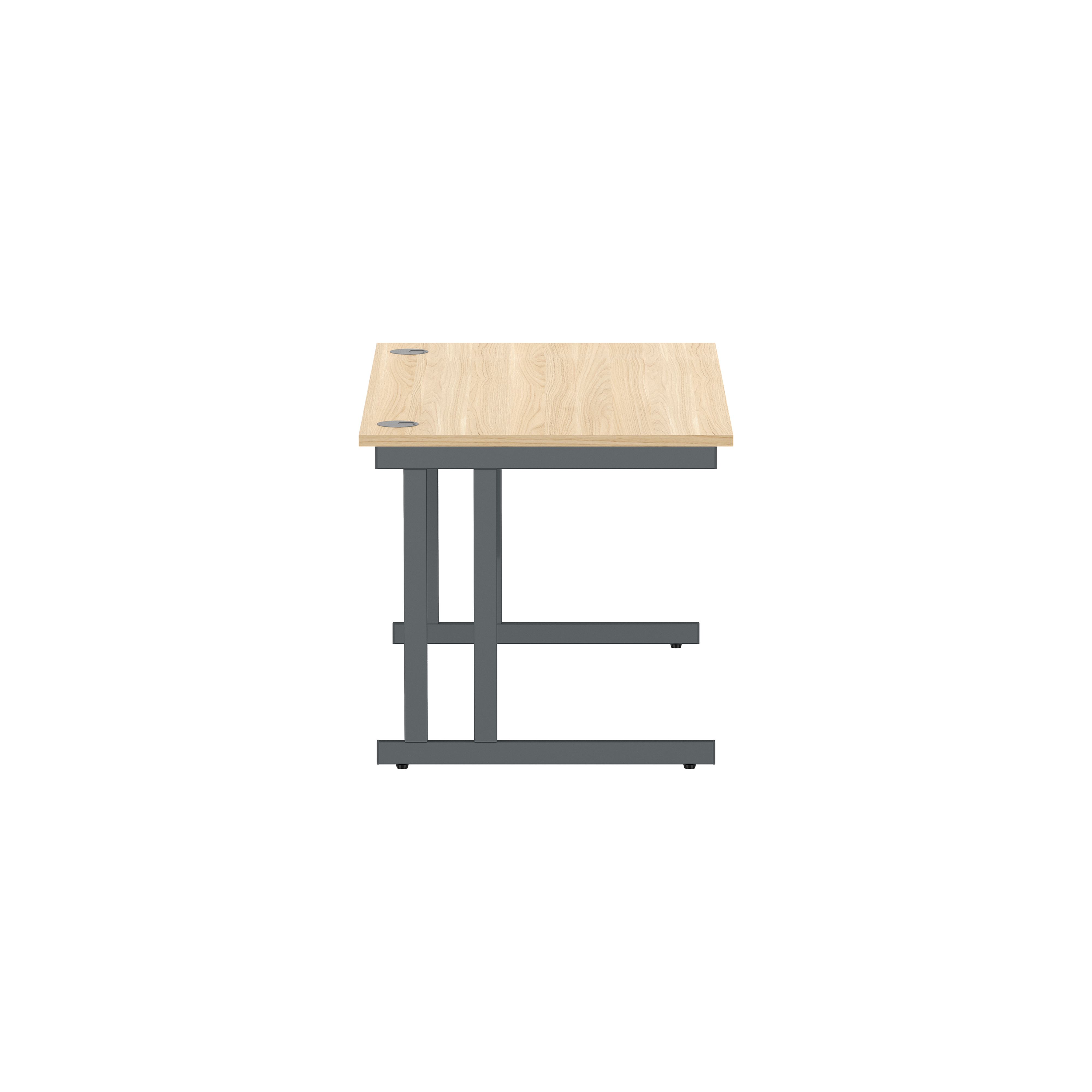 Office Rectangular Desk with Steel Double Upright Cantilever Frame (FSC) | 1400X800 | Canadian Oak/Graphite thumbnail 4