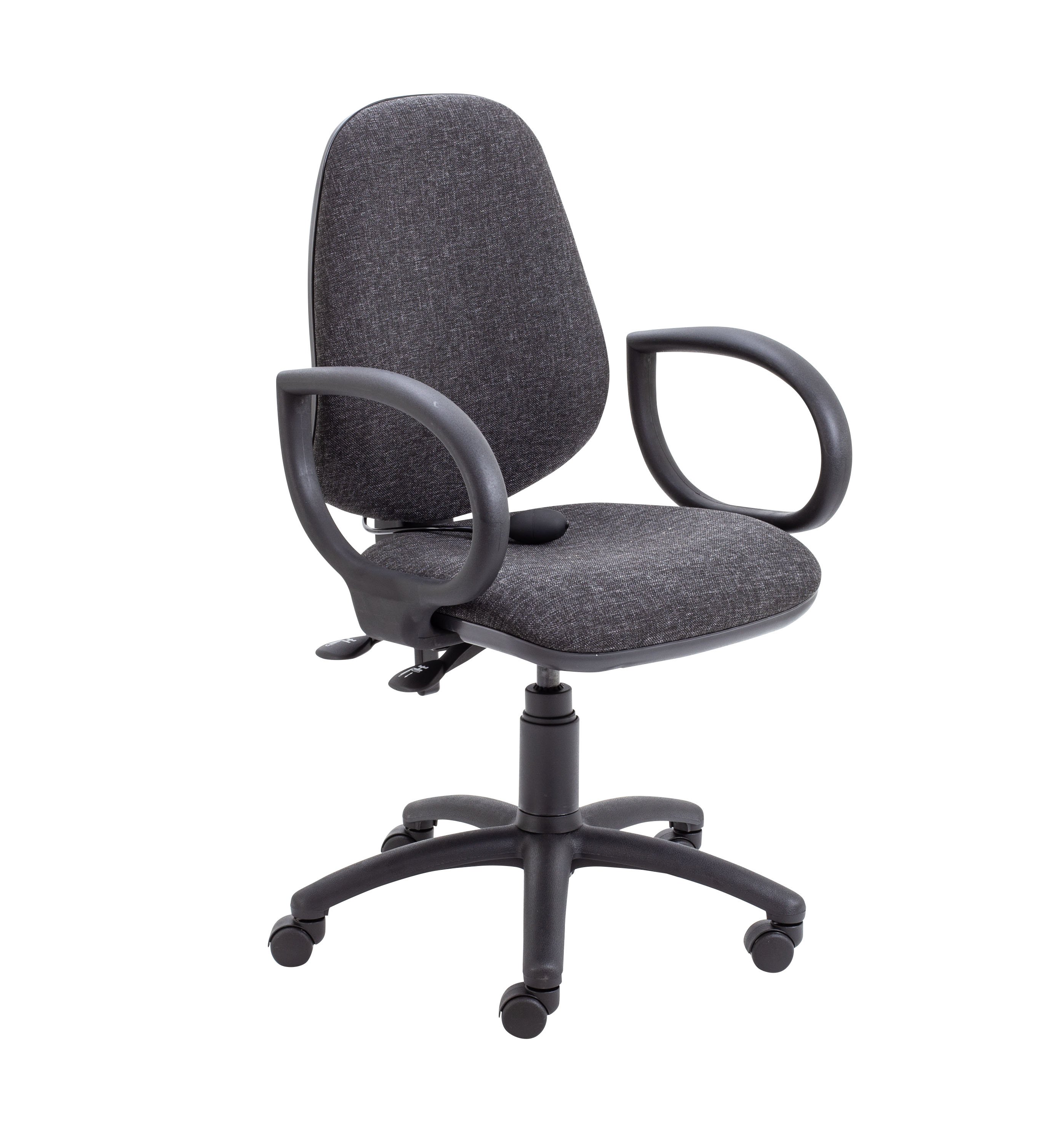 Calypso Ergo 2 Lever Office Chair with Lumbar Pump | Fixed Arms | Charcoal