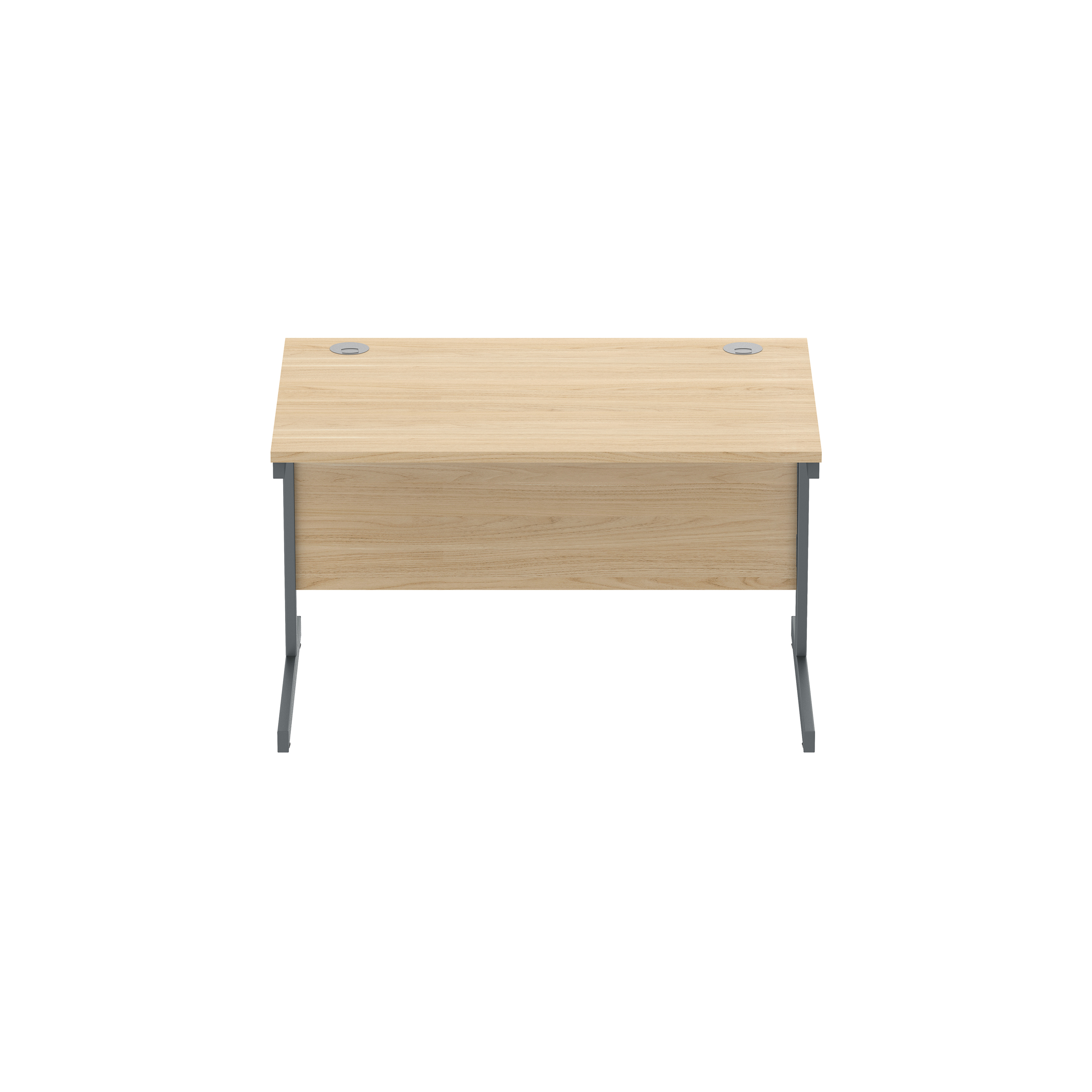 Office Rectangular Desk with Steel Single Upright Cantilever Frame (FSC) | 1200X800 | Canadian Oak/Graphite thumbnail 3