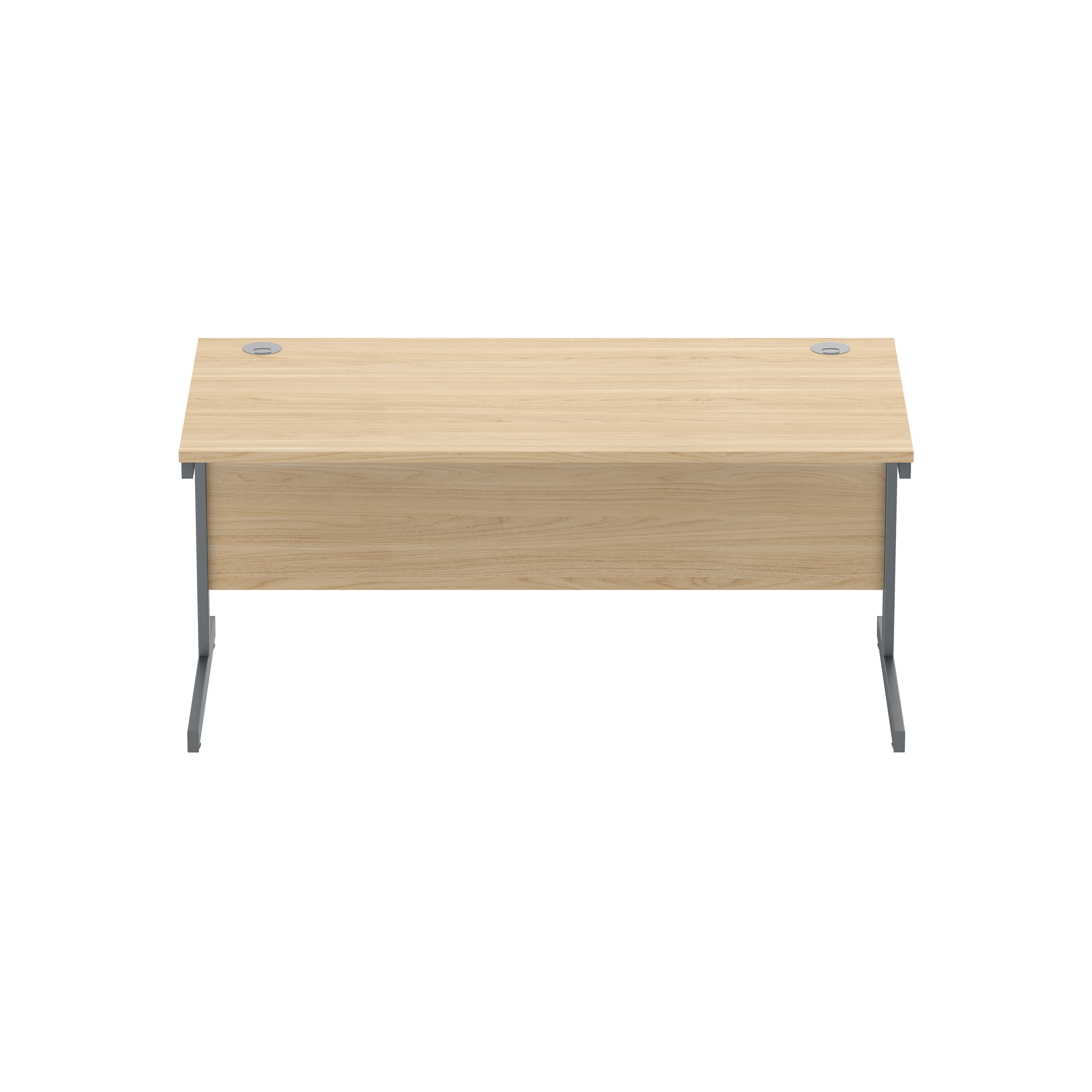 Office Rectangular Desk with Steel Single Upright Cantilever Frame (FSC) | 1600X800 | Canadian Oak/Graphite thumbnail 2
