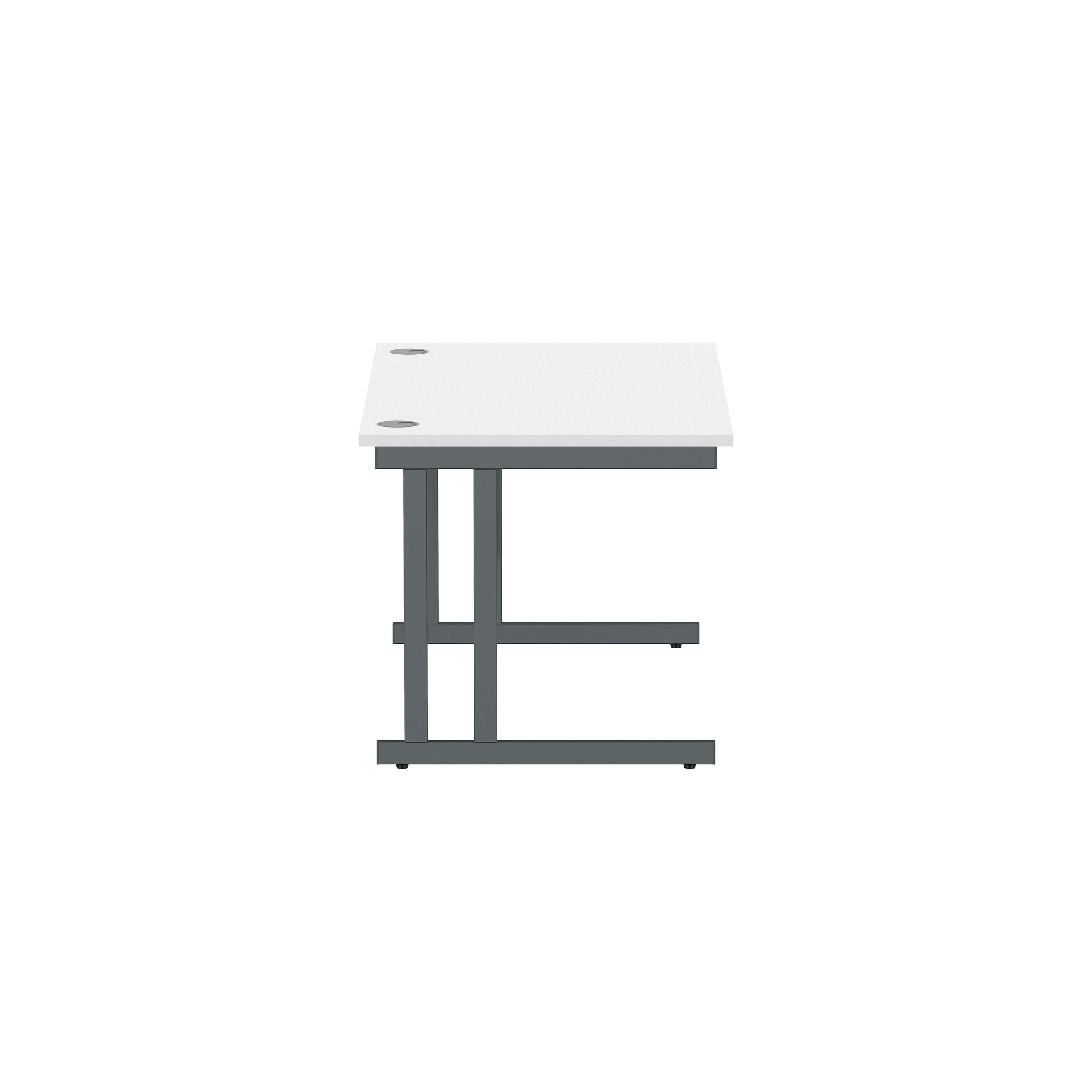 Office Rectangular Desk with Steel Double Upright Cantilever Frame (FSC) | 1400X800 | Arctic White/Graphite thumbnail 4