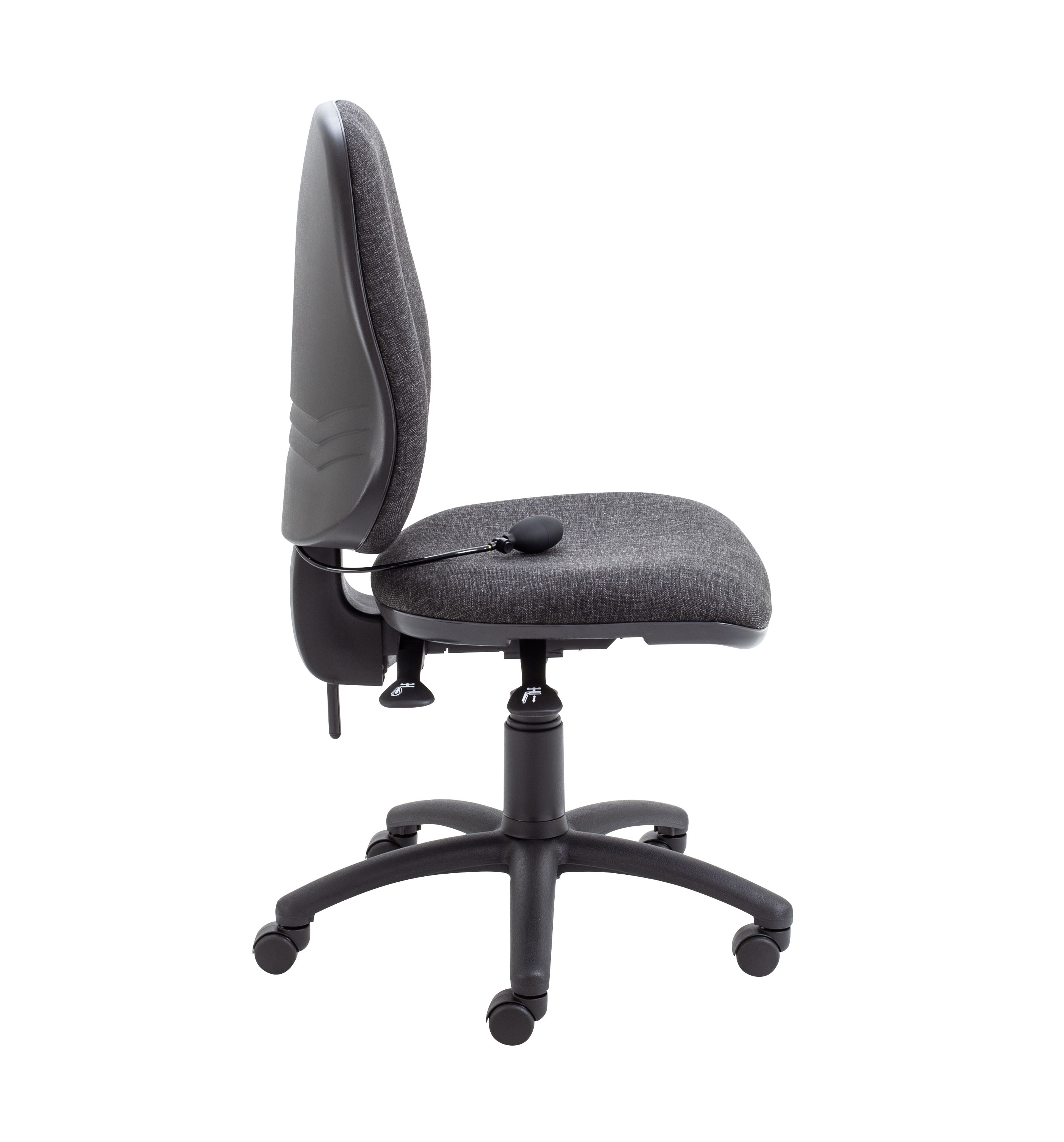 Calypso Ergo 2 Lever Office Chair with Lumbar Pump | No Arms | Charcoal thumbnail 3