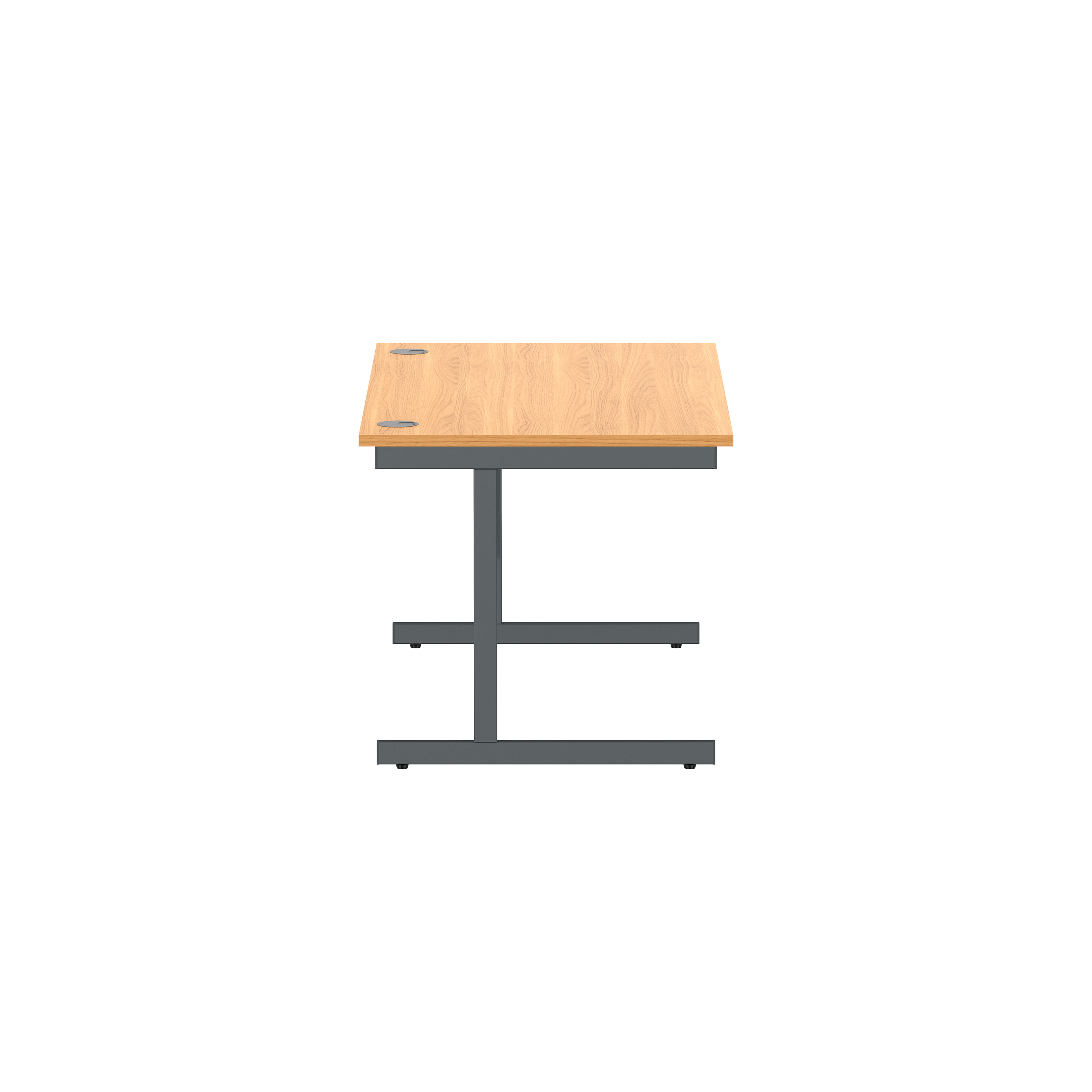 Office Rectangular Desk with Steel Single Upright Cantilever Frame (FSC) | 1400X800 | Norwegian Beech/Graphite thumbnail 4