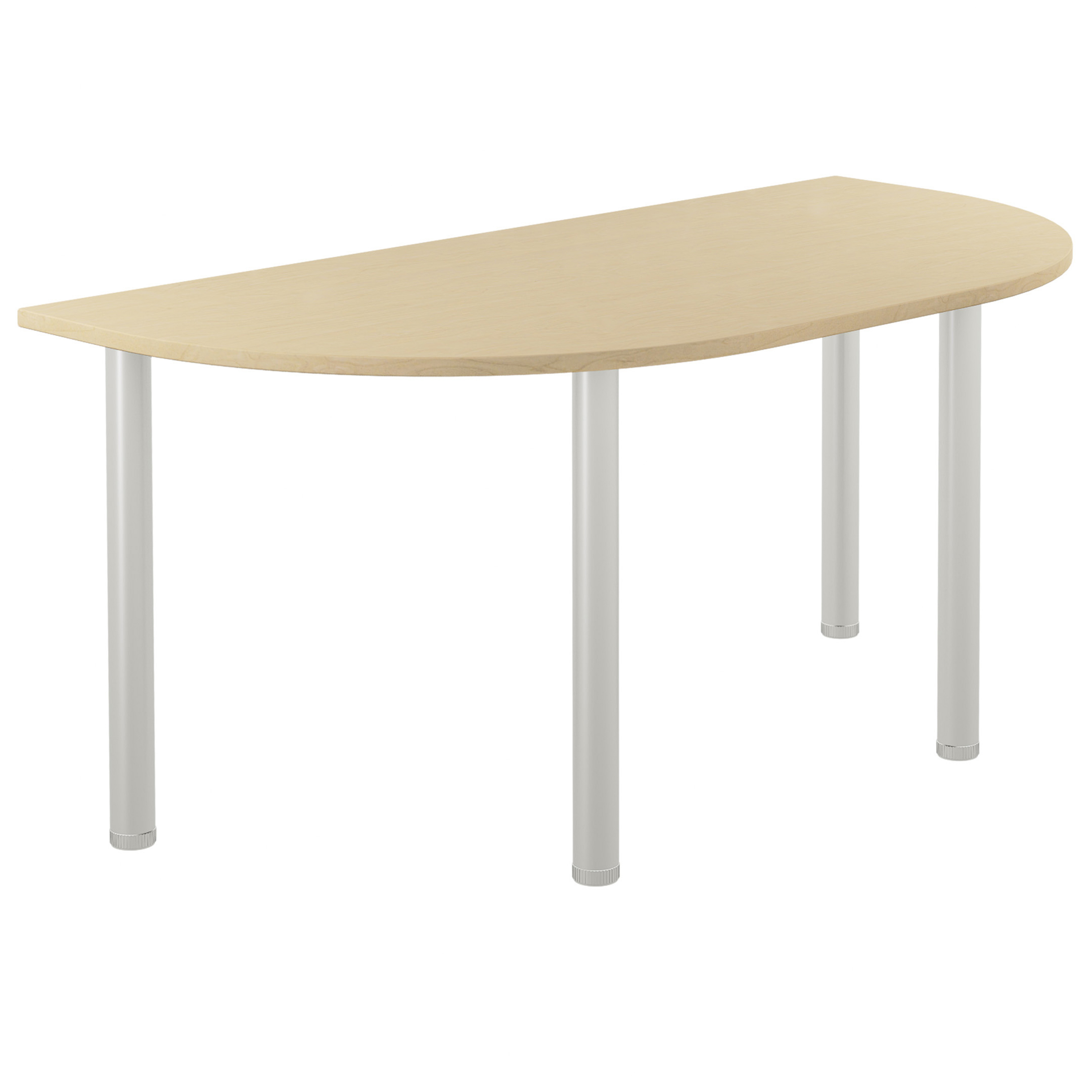 One Fraction Plus Rectangular Meeting Table with D-End (FSC) | 1600X800 | Maple/Silver thumbnail 4