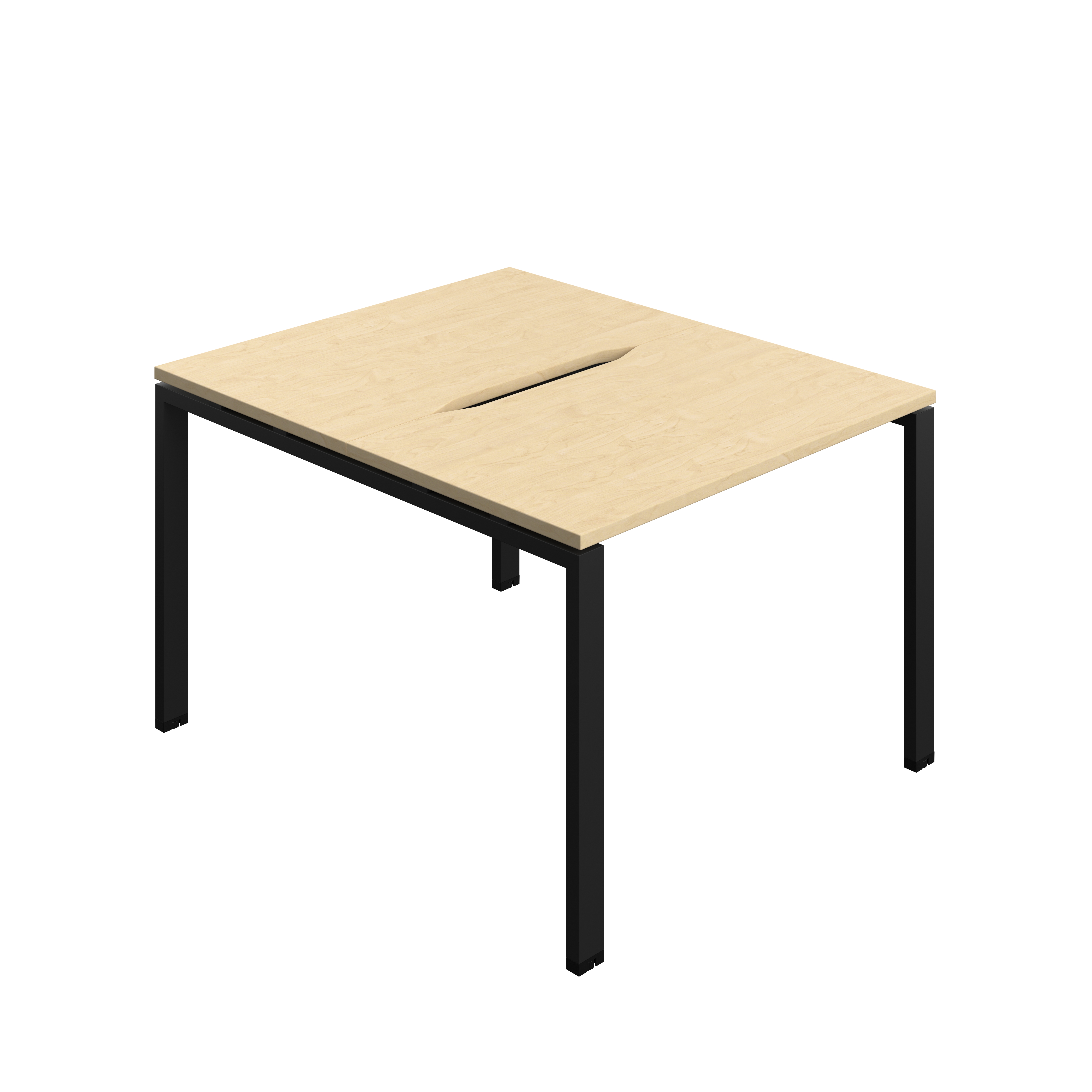 Synergy Bench with Cut Out: 2 Person (FSC) : Goal Post Leg : 1000 | 700 | Maple/Black