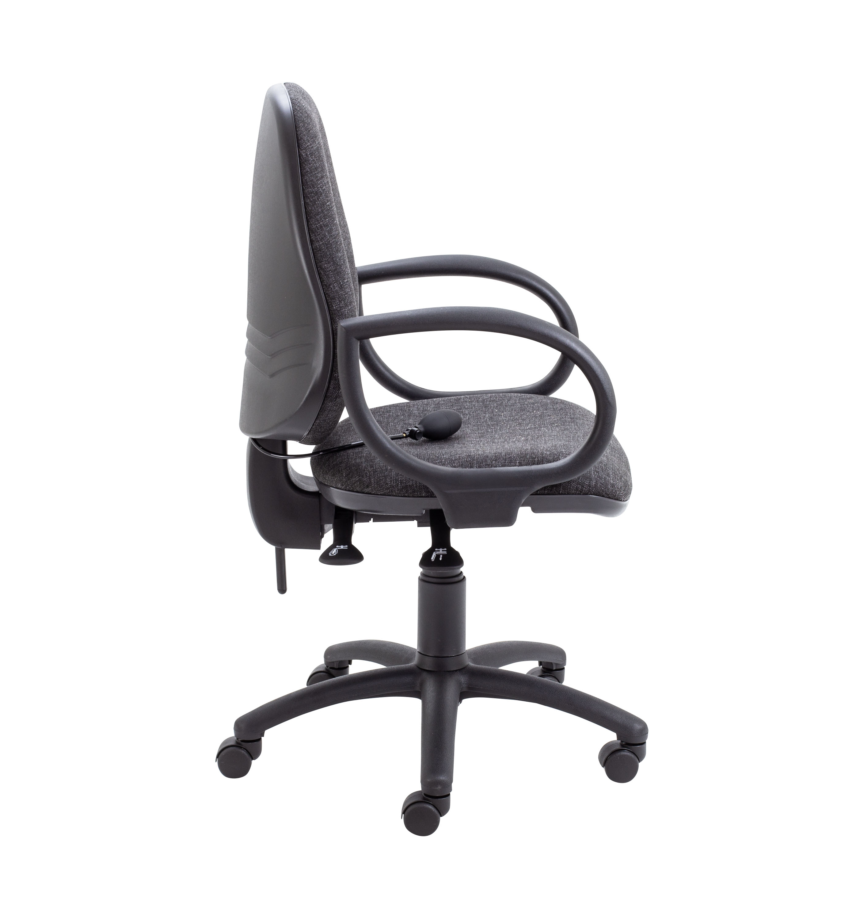 Calypso Ergo 2 Lever Office Chair with Lumbar Pump | Fixed Arms | Charcoal thumbnail 3
