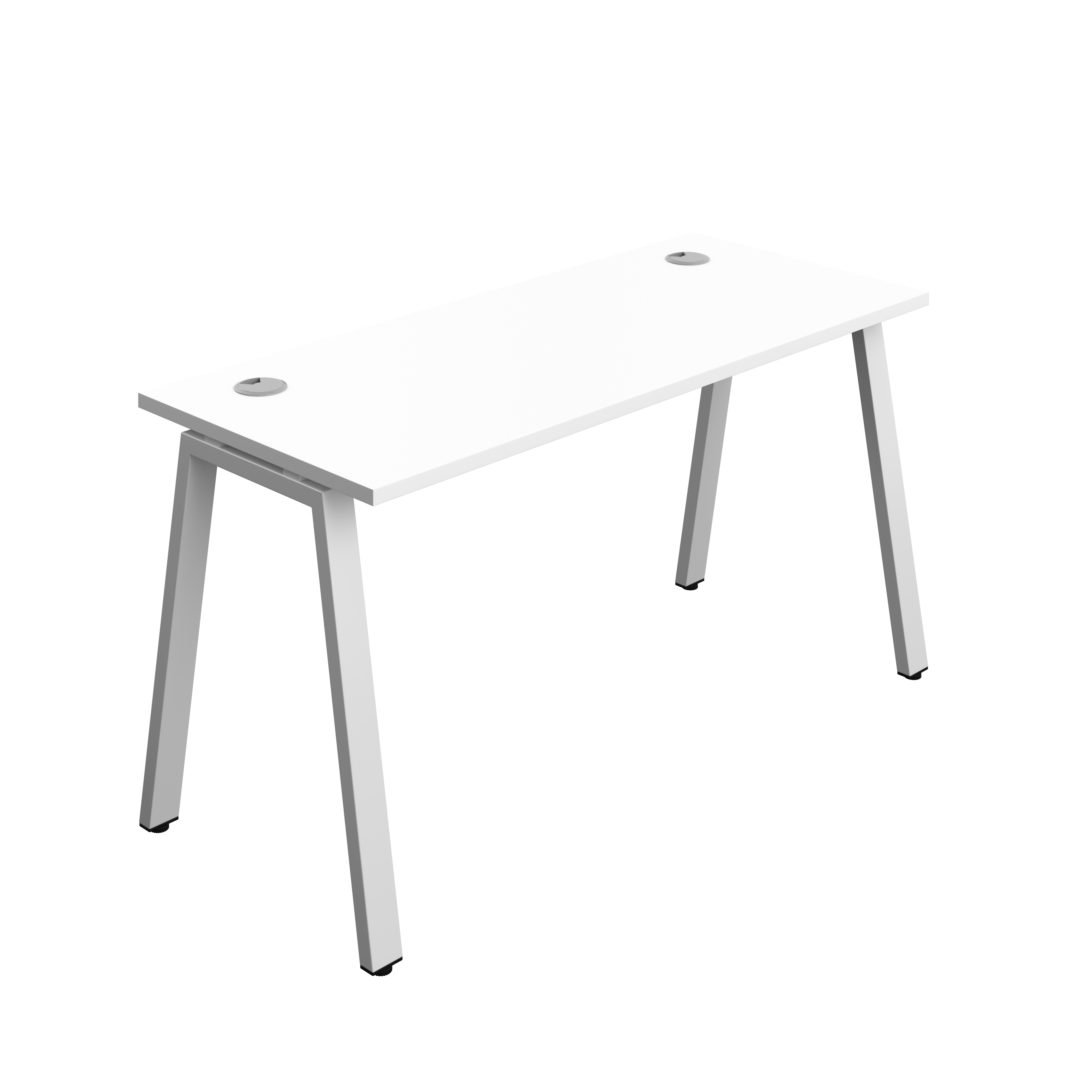 Synergy Bench with Cable Ports: 1 Person (FSC) : A-Frame Leg : 1400 | 600 | White/Silver