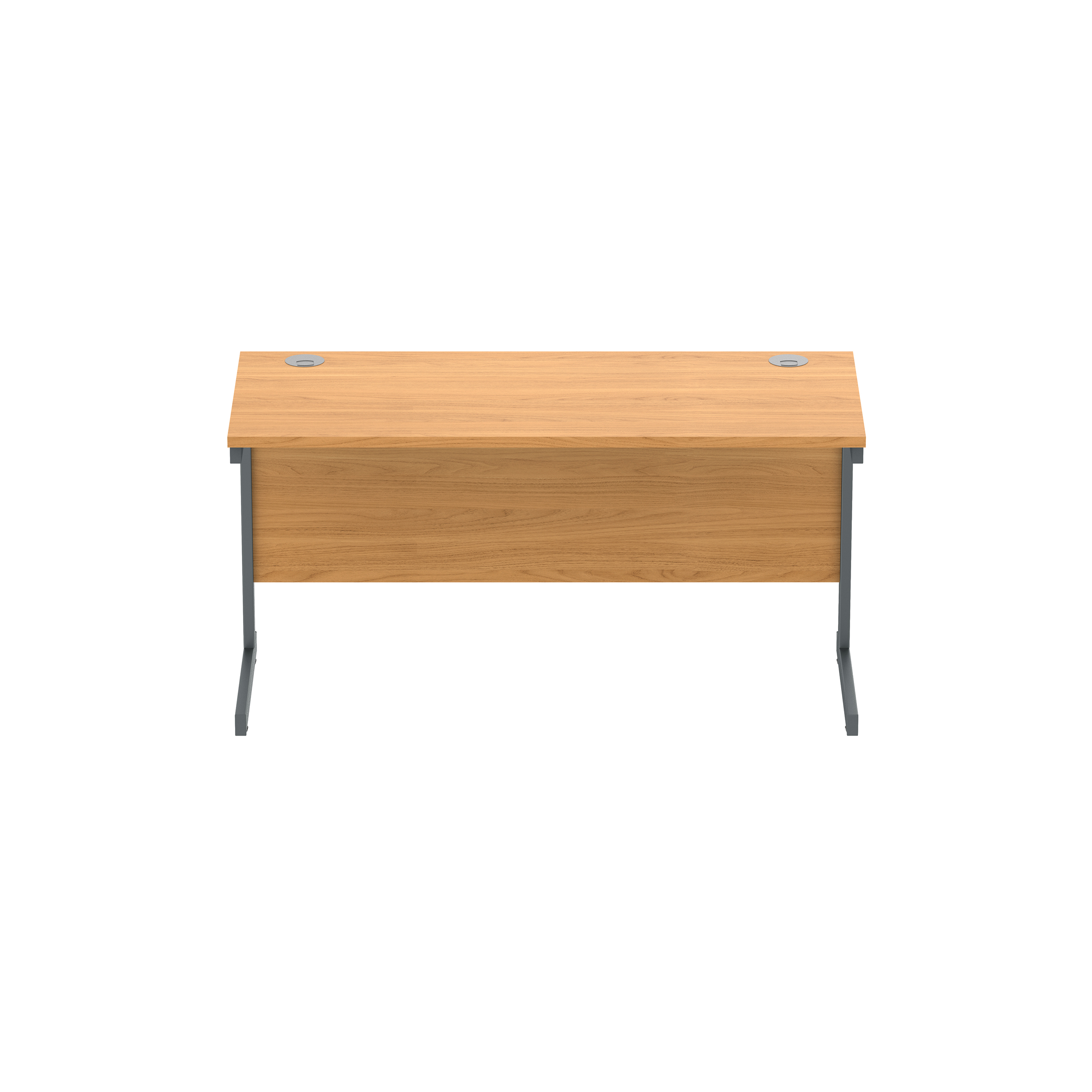 Office Rectangular Desk with Steel Single Upright Cantilever Frame (FSC) | 1400X600 | Norwegian Beech/Graphite thumbnail 3