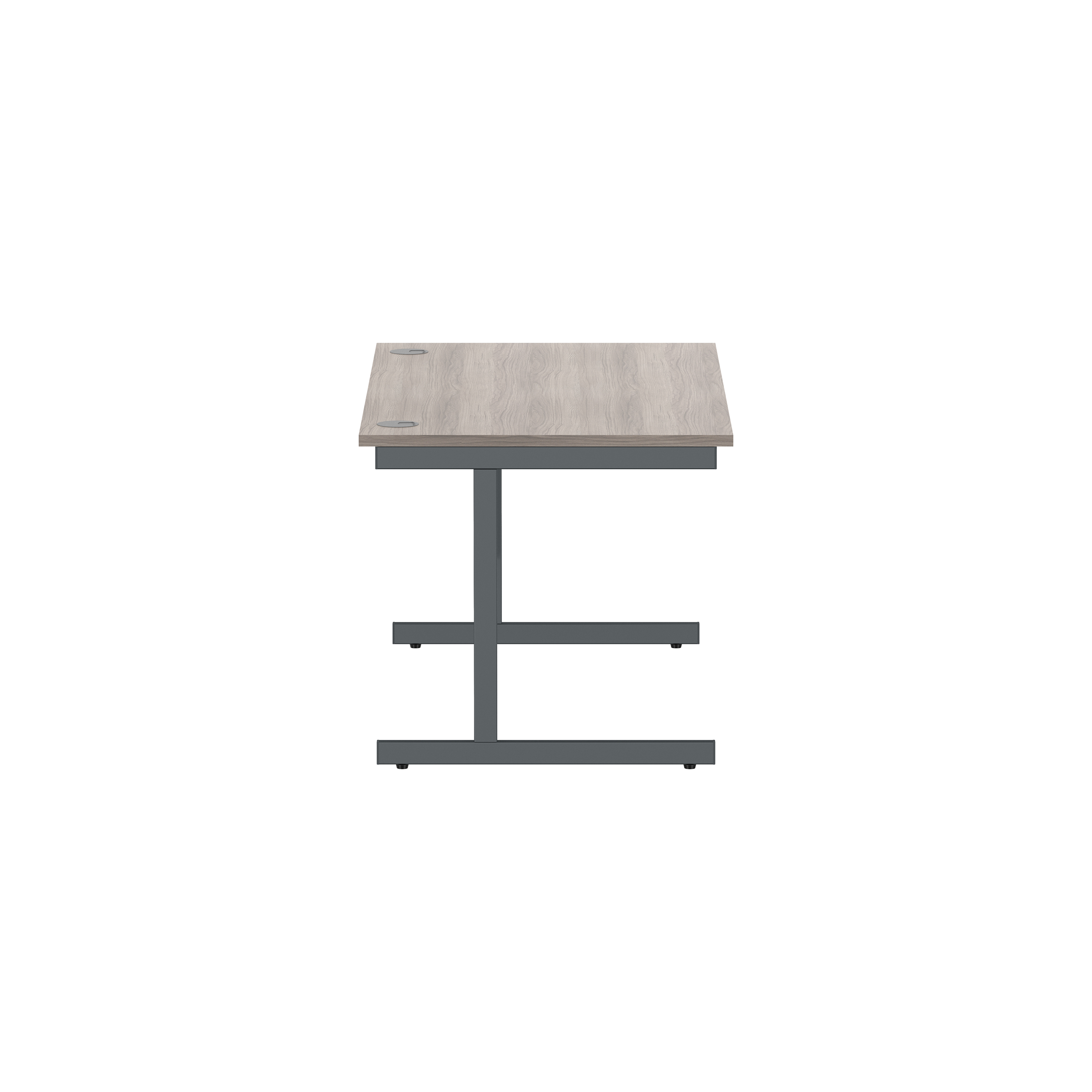 Office Rectangular Desk with Steel Single Upright Cantilever Frame (FSC) | 1400X800 | Alaskan Grey Oak/Graphite thumbnail 4