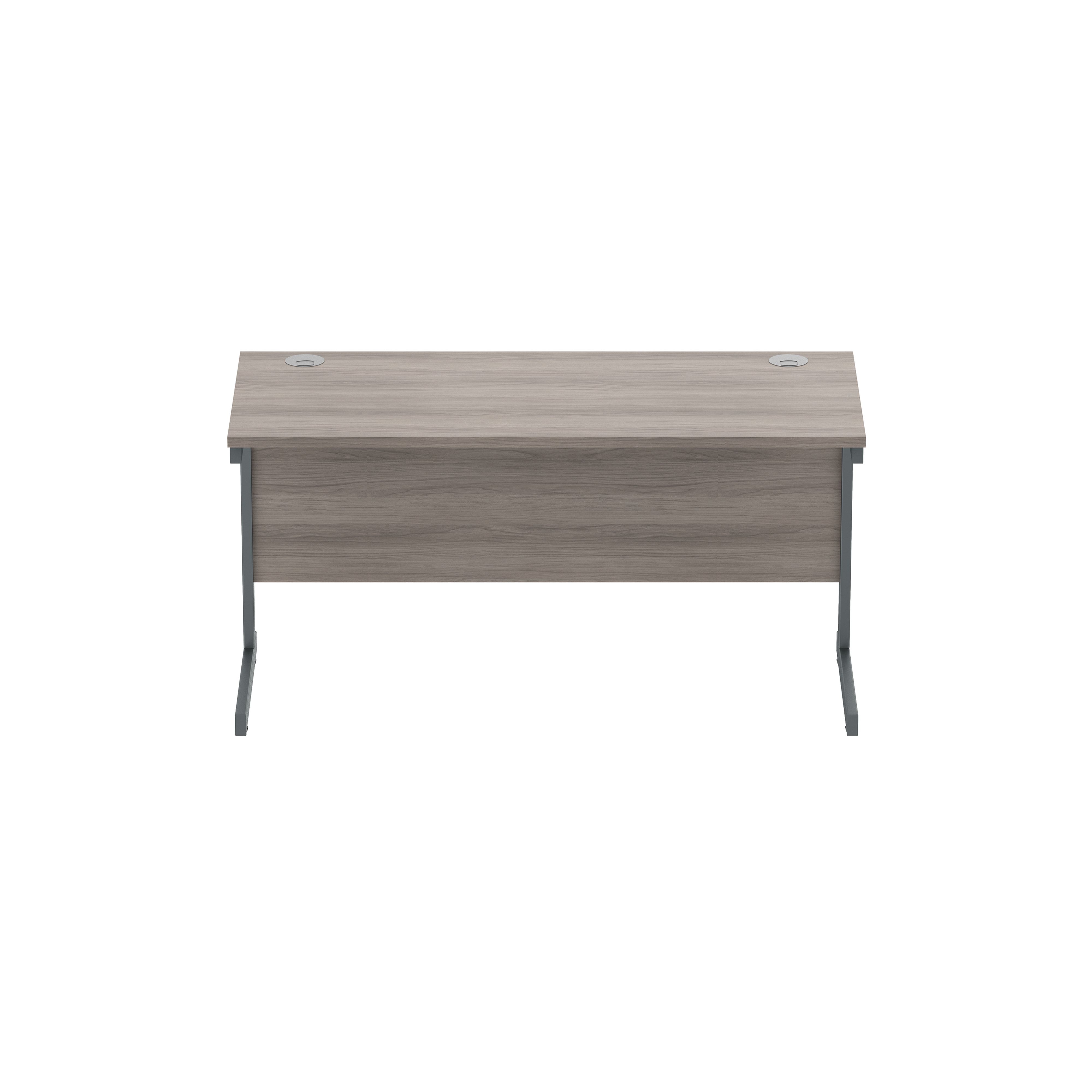 Office Rectangular Desk with Steel Single Upright Cantilever Frame (FSC) | 1400X600 | Alaskan Grey Oak/Graphite thumbnail 3
