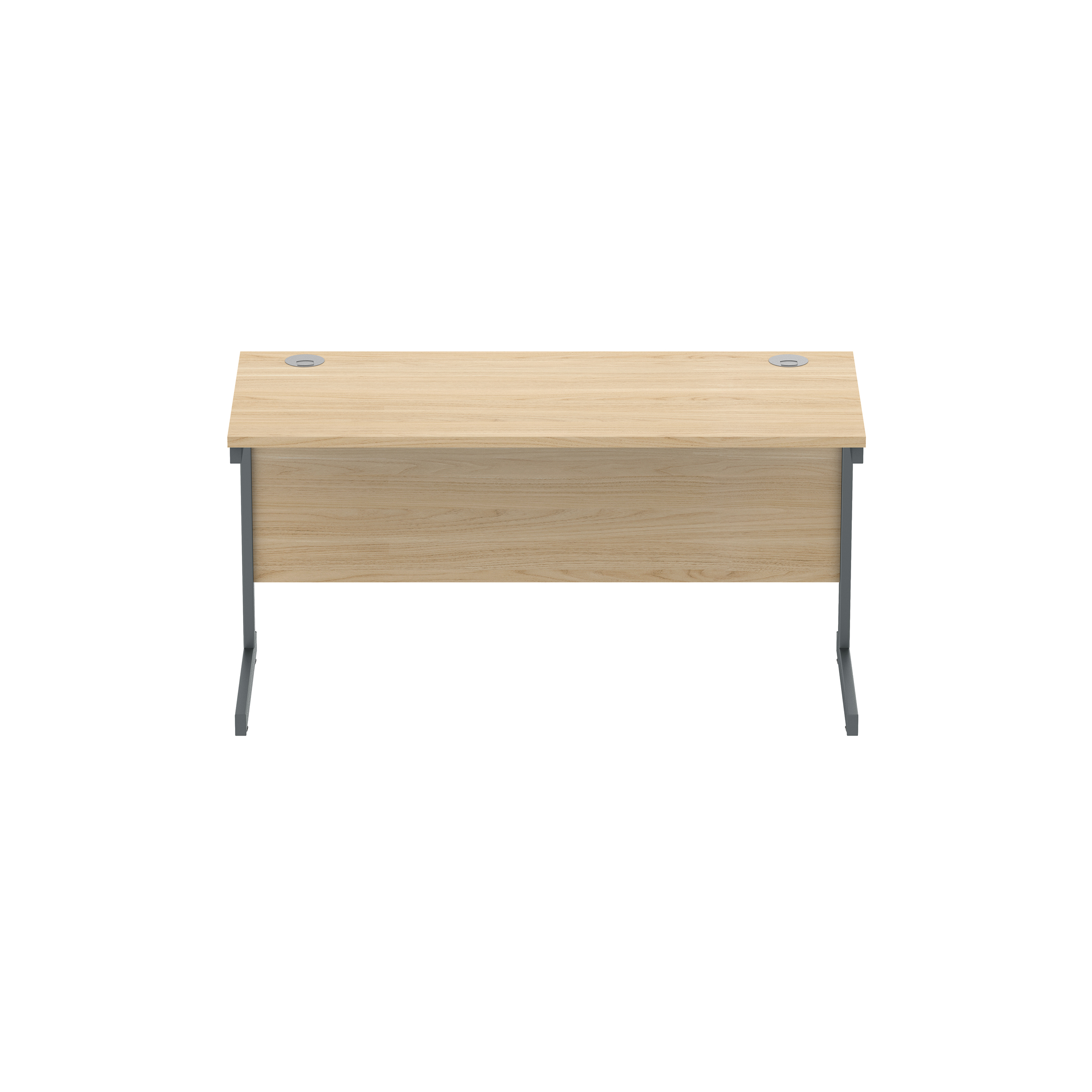 Office Rectangular Desk with Steel Single Upright Cantilever Frame (FSC) | 1400X600 | Canadian Oak/Graphite thumbnail 3