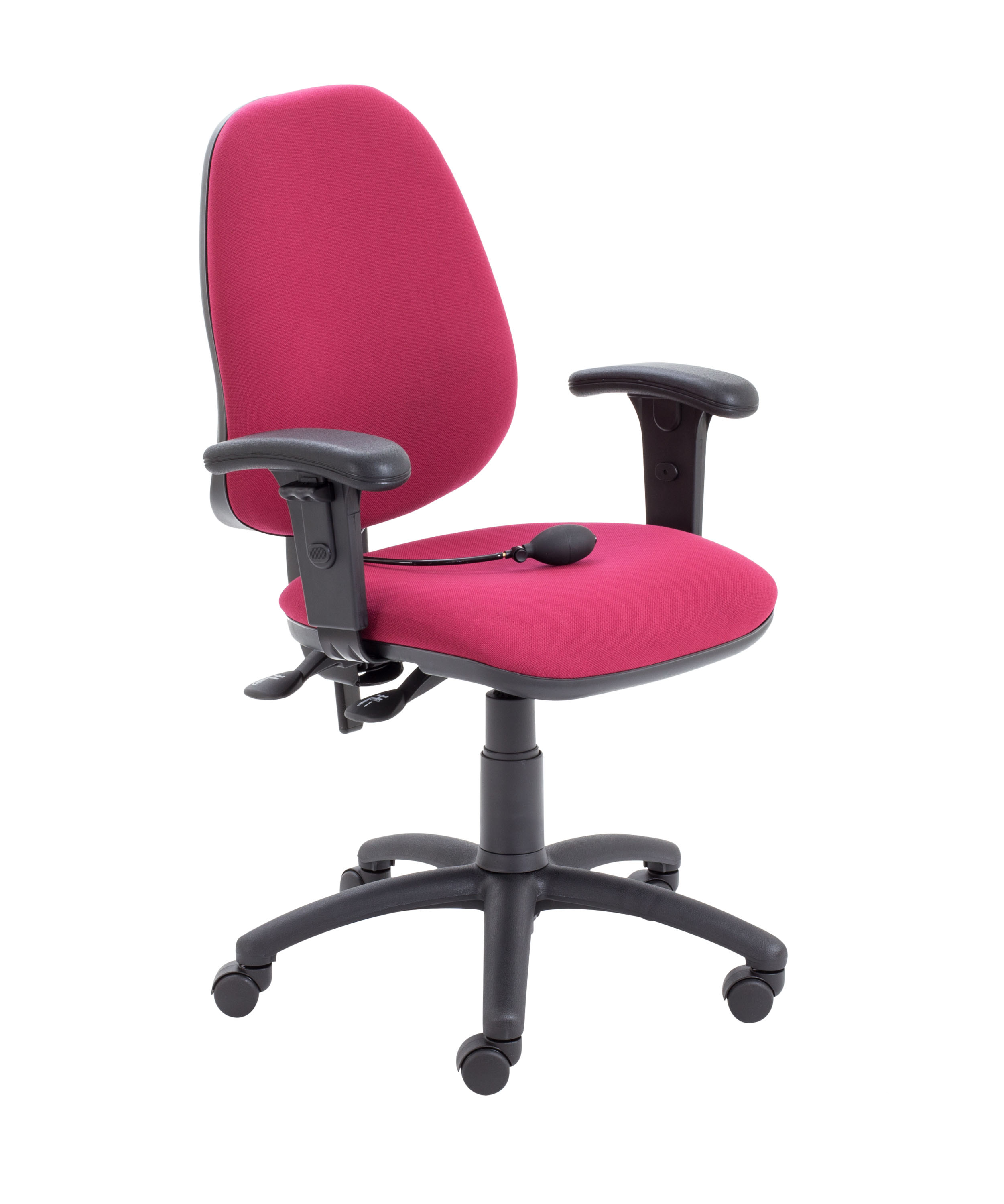 Calypso Ergo 2 Lever Office Chair with Lumbar Pump | Adjustable Arms | Claret
