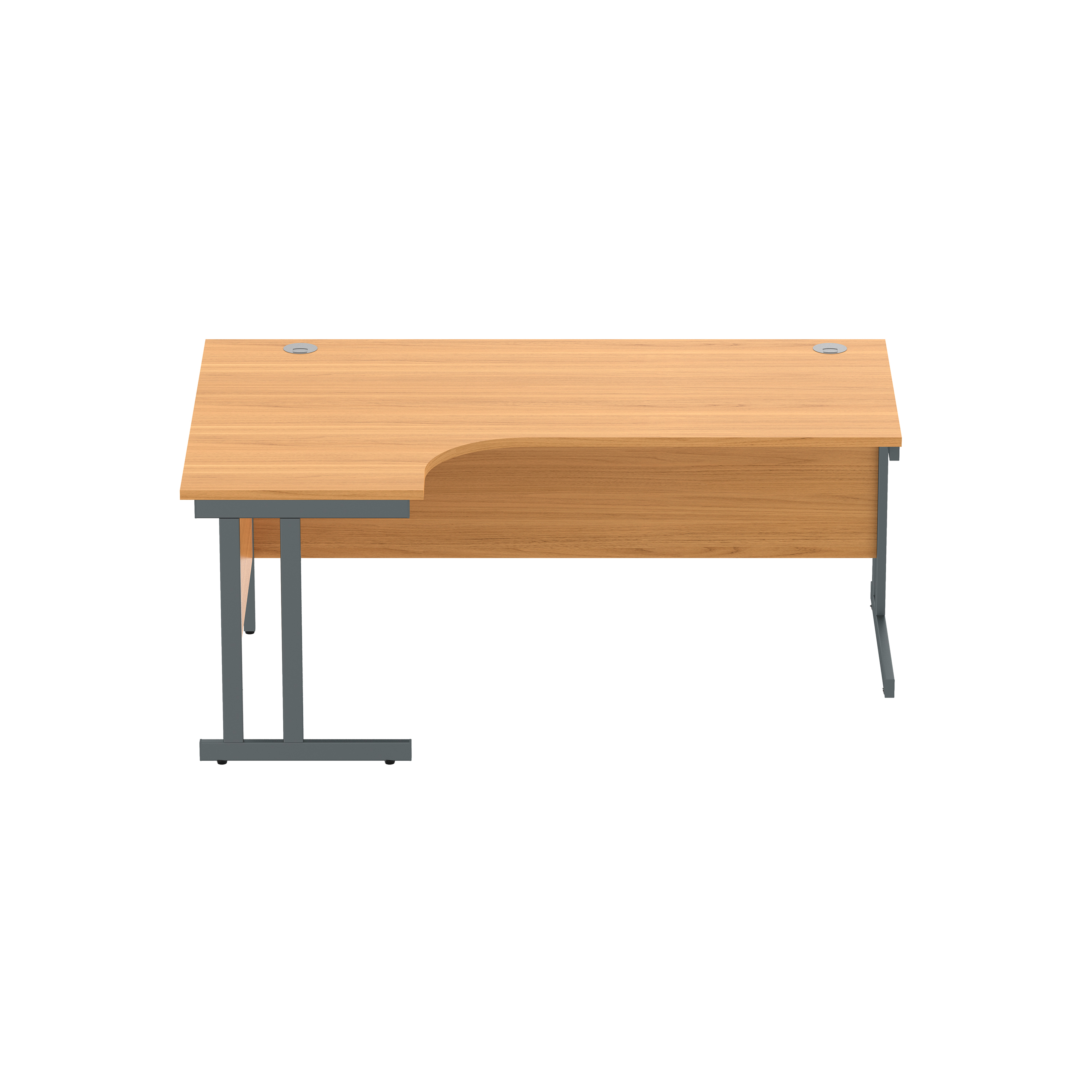 Office Left Hand Corner Desk with Steel Double Upright Cantilever Frame (FSC) | 1800X1200 | Norwegian Beech/Graphite thumbnail 2