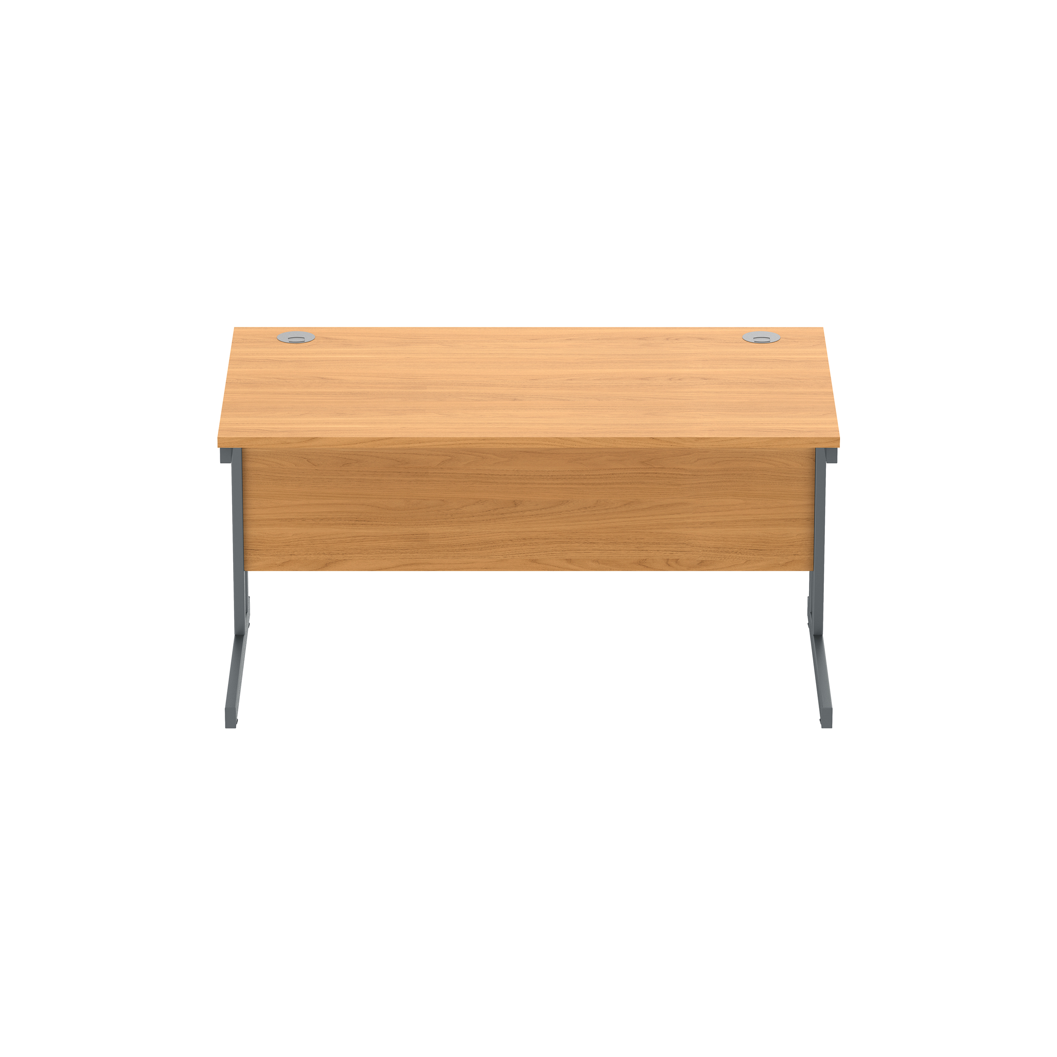 Office Rectangular Desk with Steel Double Upright Cantilever Frame (FSC) | 1400X800 | Norwegian Beech/Graphite thumbnail 3