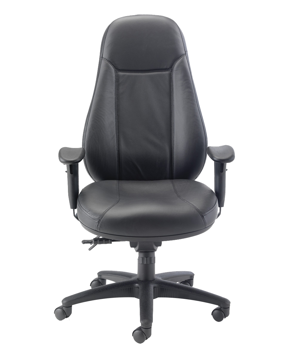 Cheetah Office Chair | Black Leather thumbnail 2