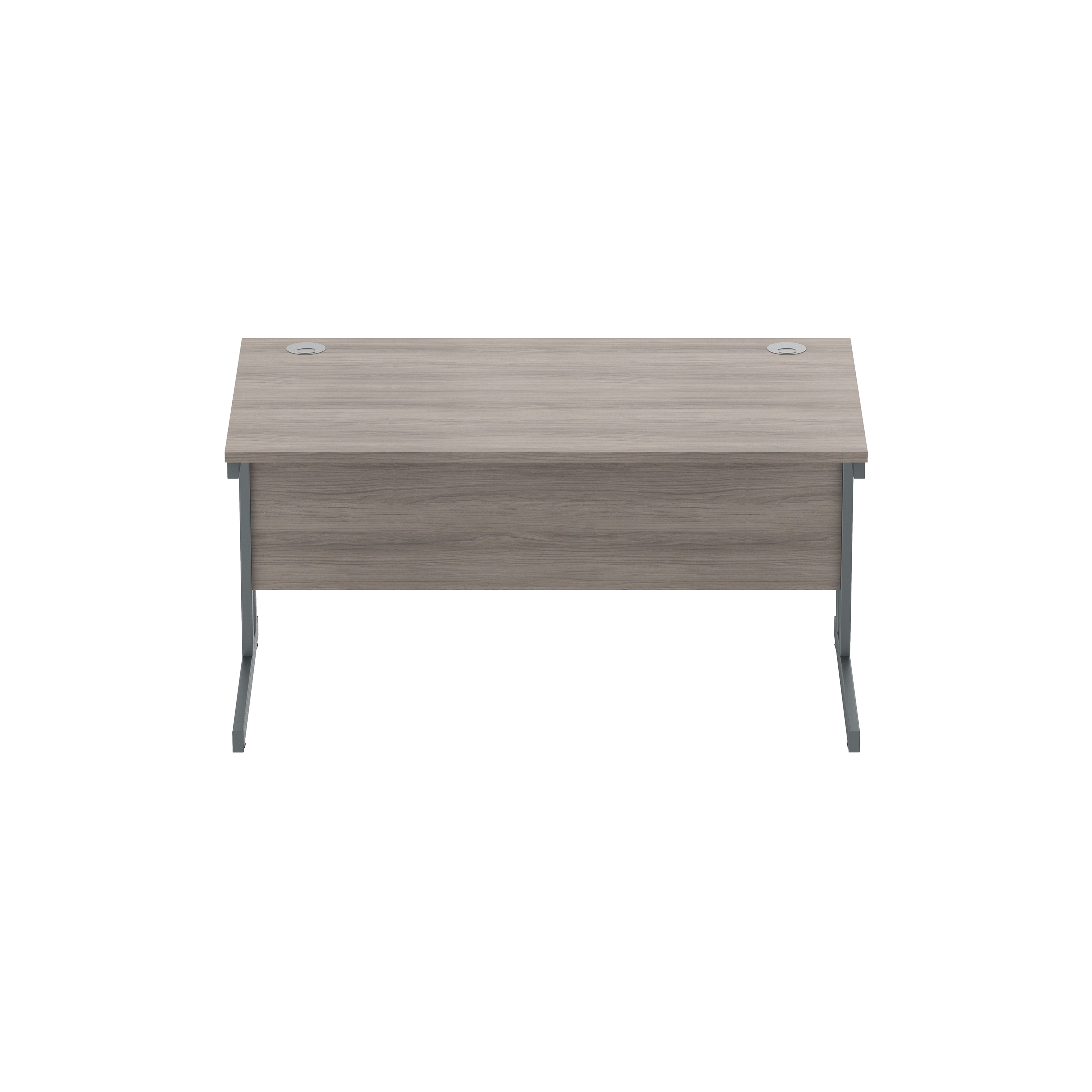 Office Rectangular Desk with Steel Double Upright Cantilever Frame (FSC) | 1400X800 | Alaskan Grey Oak/Graphite thumbnail 3
