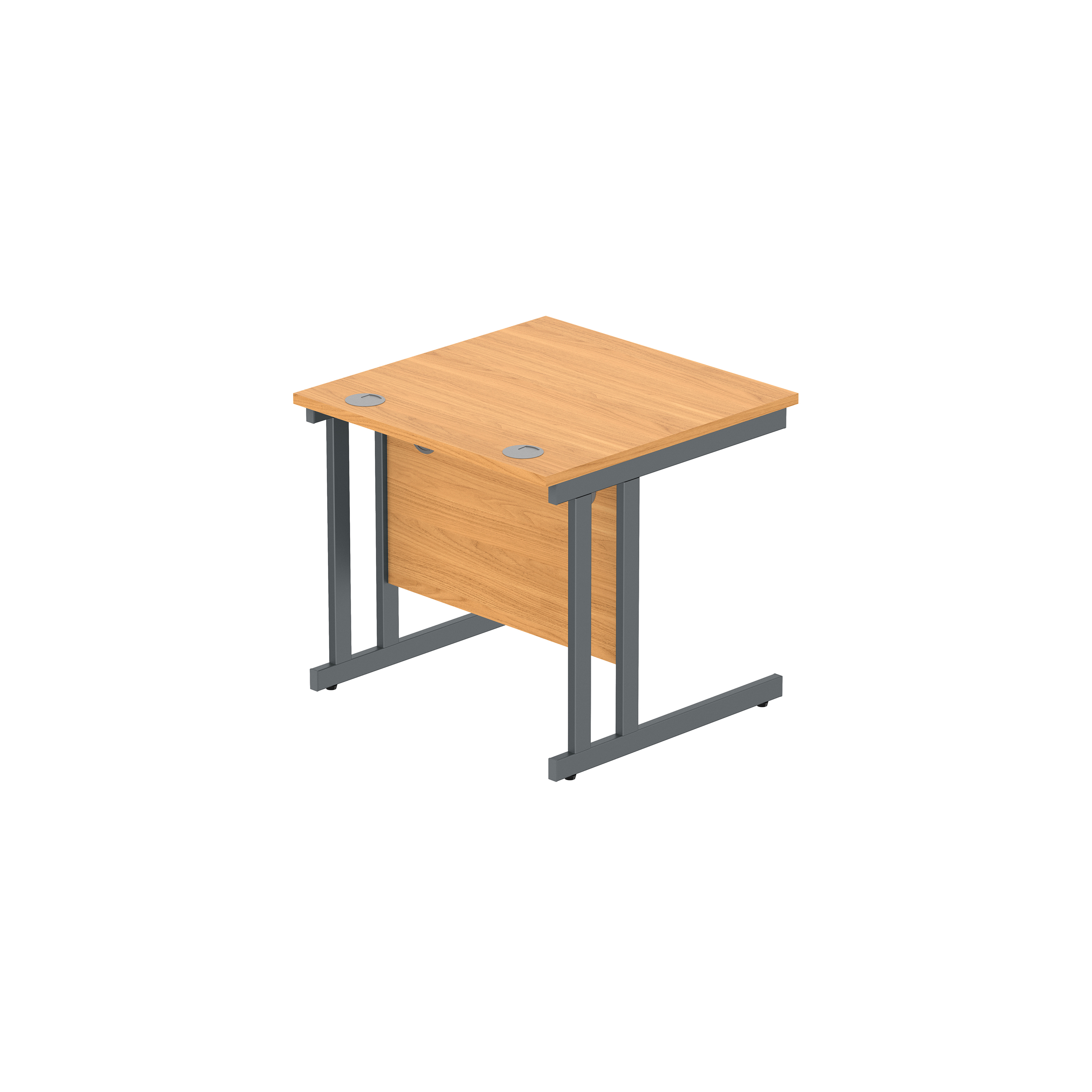 Office Rectangular Desk with Steel Double Upright Cantilever Frame (FSC) | 800X800 | Norwegian Beech/Graphite thumbnail 5