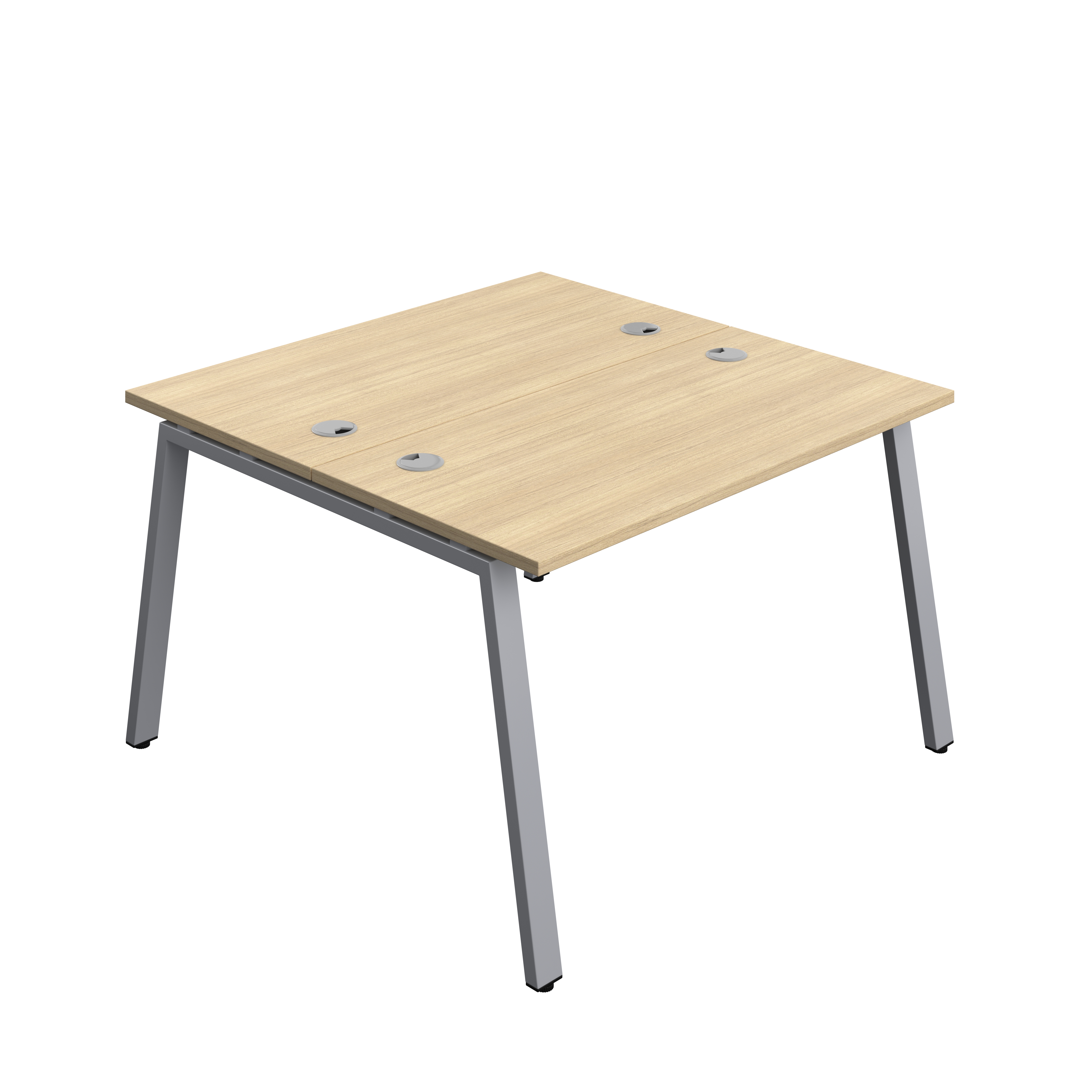 Synergy Bench with Cable Ports: 2 Person (FSC) : A-Frame Leg : 1200 | 600 | Nova Oak/Silver