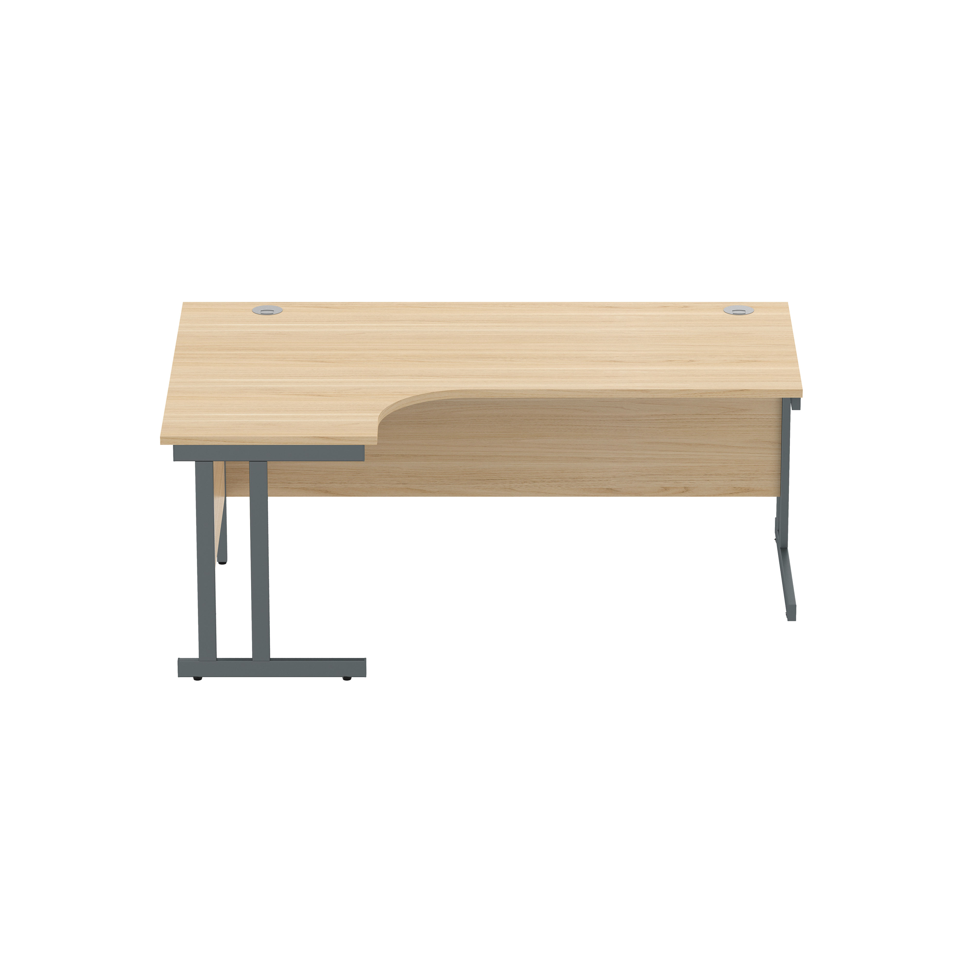 Office Left Hand Corner Desk with Steel Double Upright Cantilever Frame (FSC) | 1800X1200 | Canadian Oak/Graphite thumbnail 2