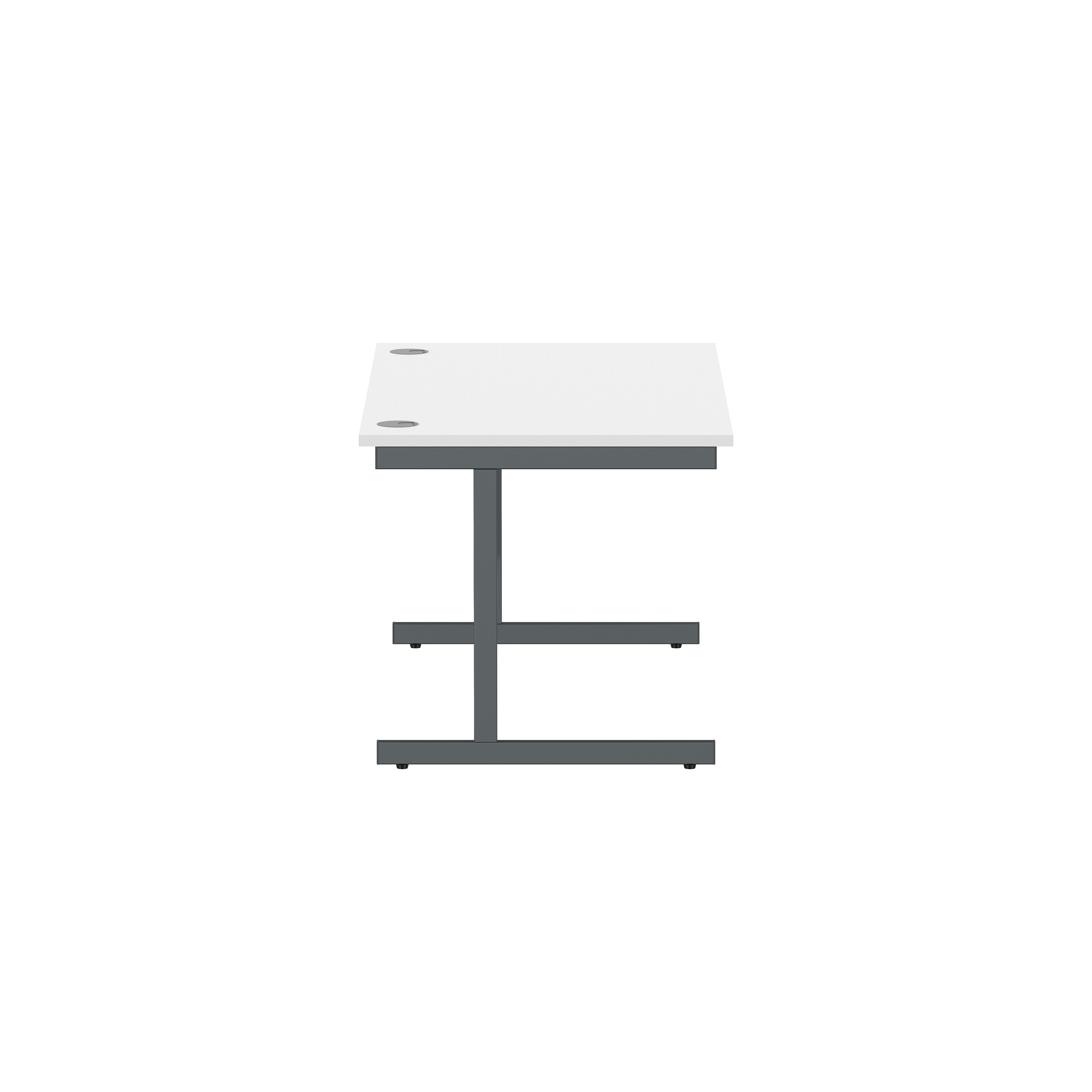 Office Rectangular Desk with Steel Single Upright Cantilever Frame (FSC) | 1400X800 | Arctic White/Graphite thumbnail 4