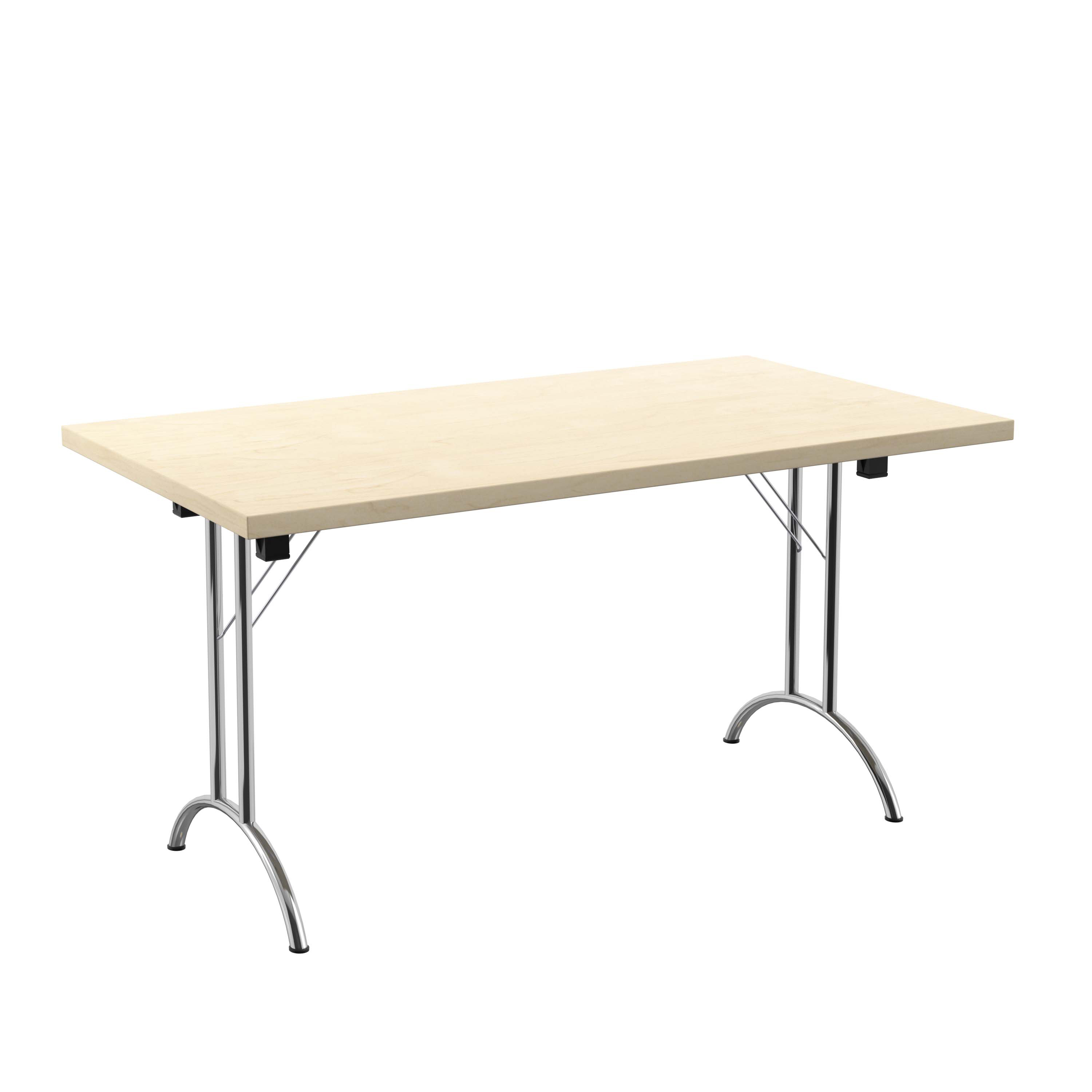 One Union Rectangular Folding Table (FSC) | 1400 X 800 | Maple/Silver